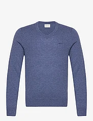 GANT - EXTRAFINE LAMBSWOOL V-NECK - perusneuleet - stone blue melange - 0