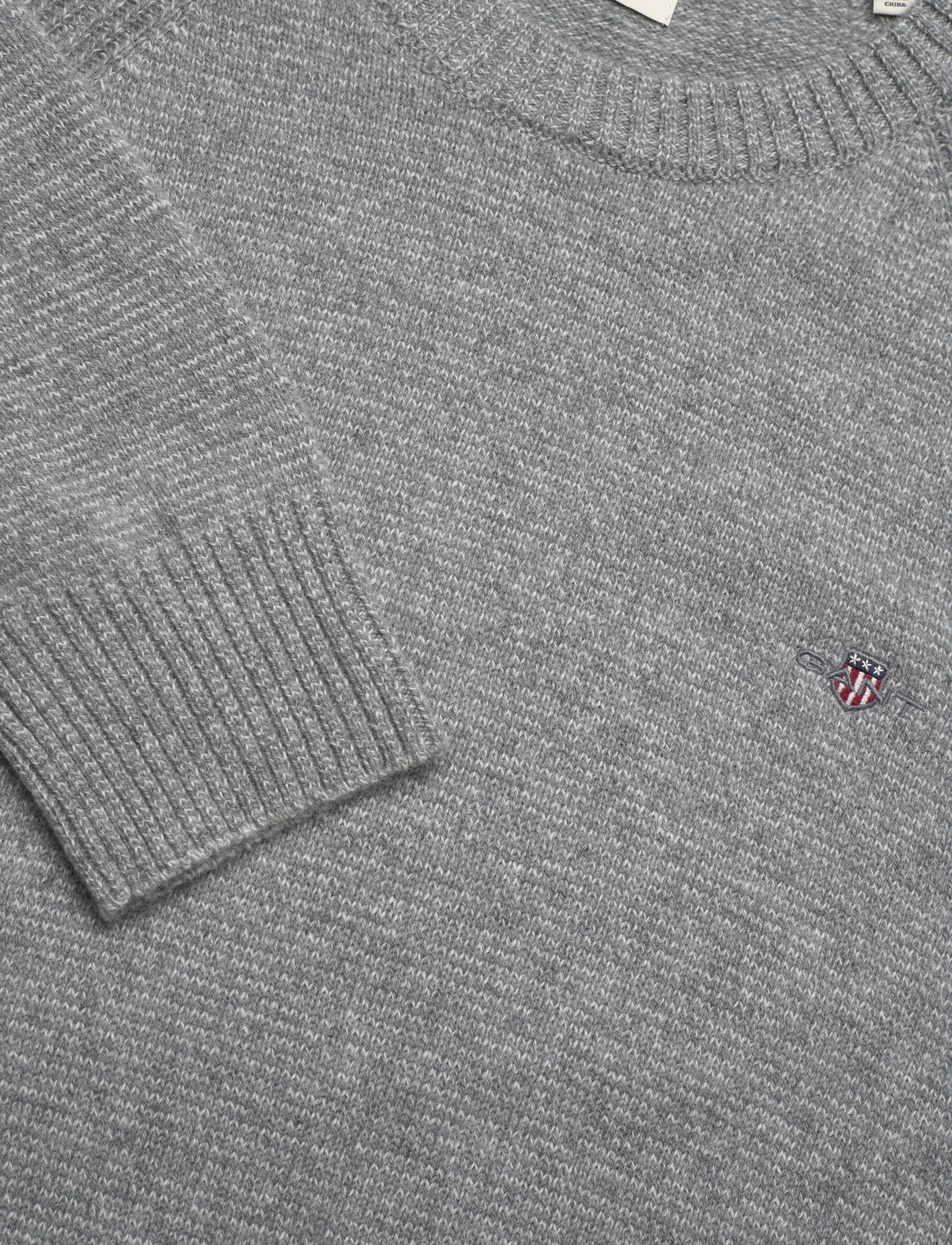 GANT - BICOLORED RAGLAN C-NECK - dark grey melange - 2