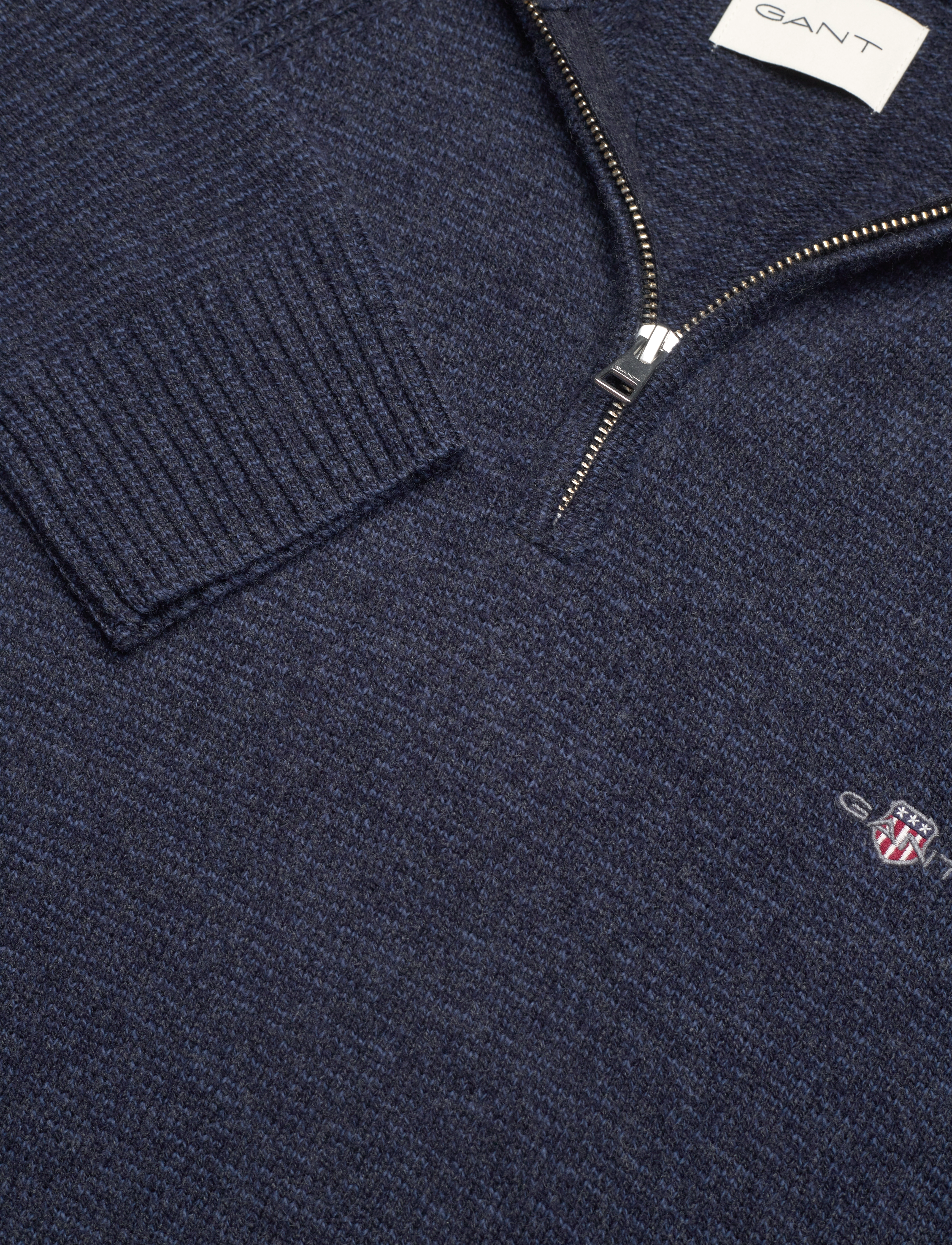 GANT - BICOLORED RAGLAN H-ZIP - dark navy melange - 2