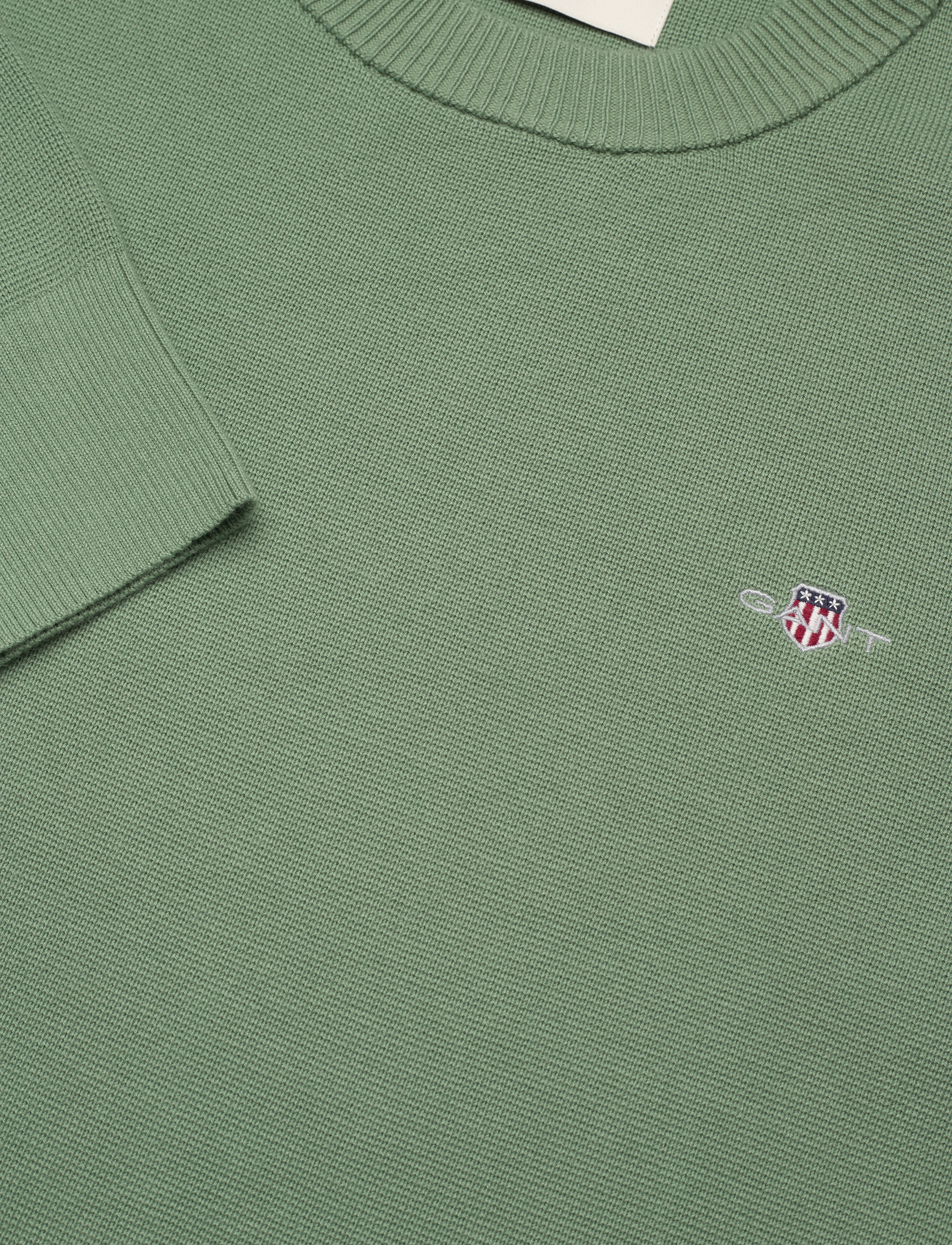 GANT - MILANO KNIT COTTON BUTTONED C-NECK - kalamata green - 2