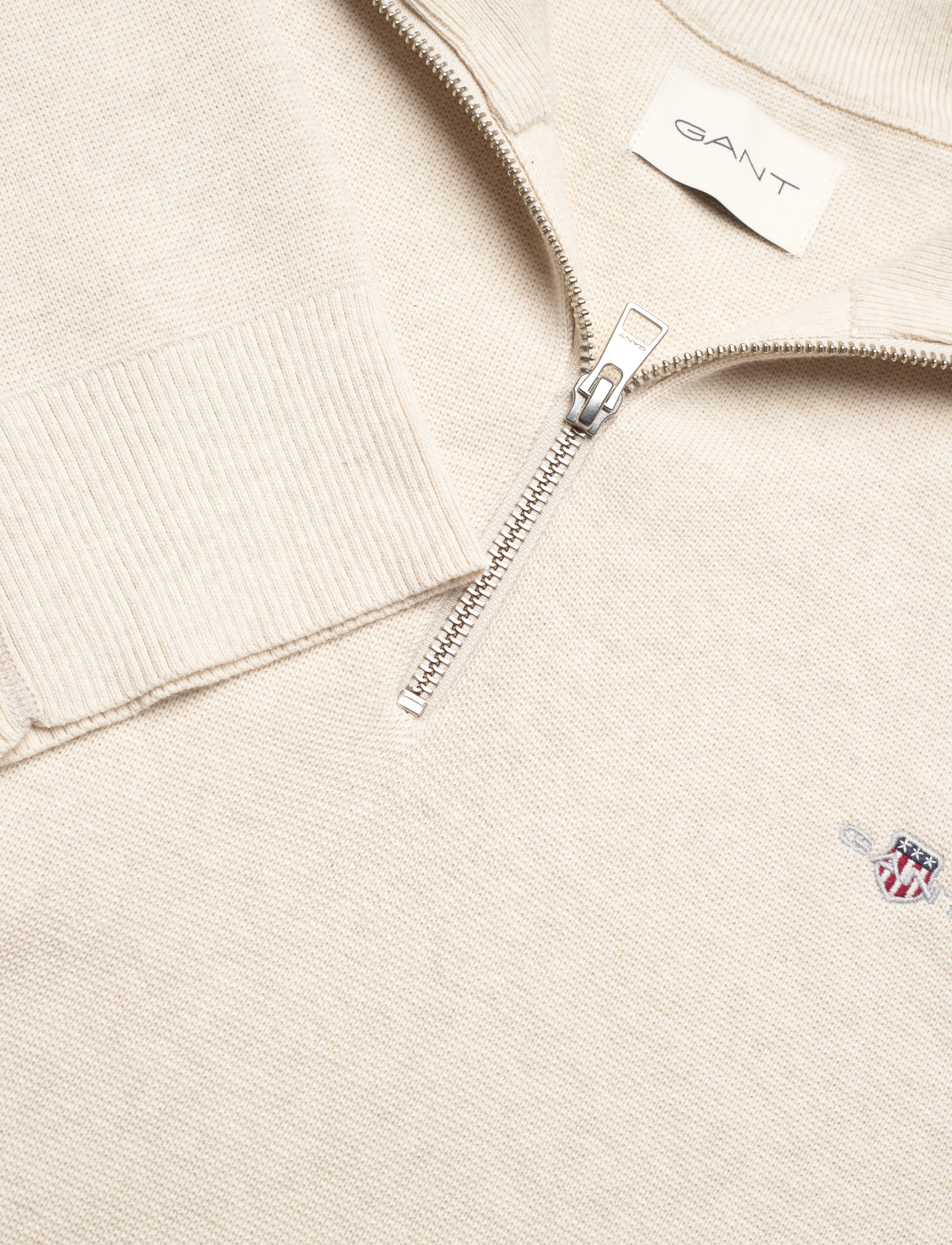GANT - MILANO KNIT COTTON HALF ZIP - seed melange - 2