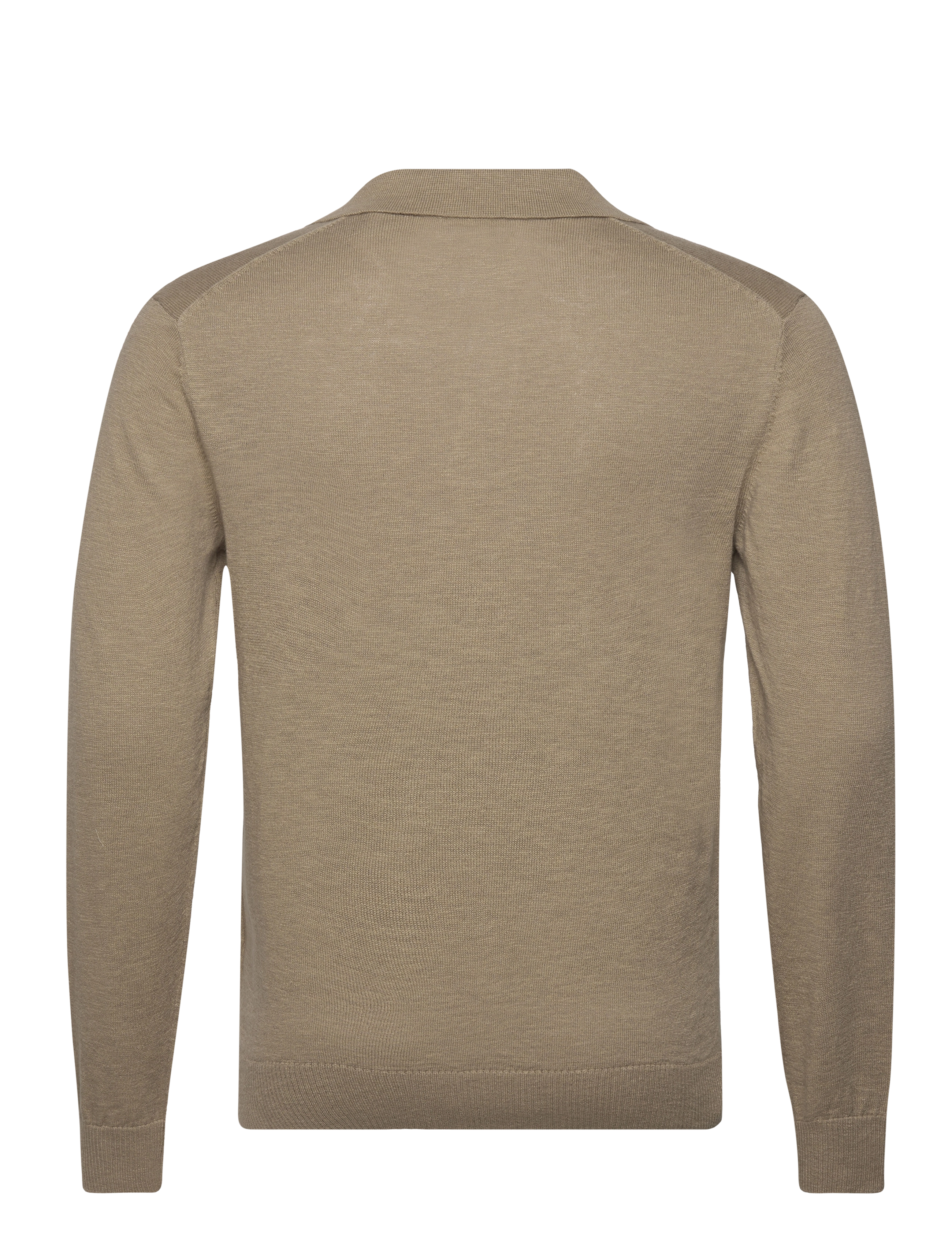 GANT - COTTON LINEN OPEN POLO - dried khaki - 1