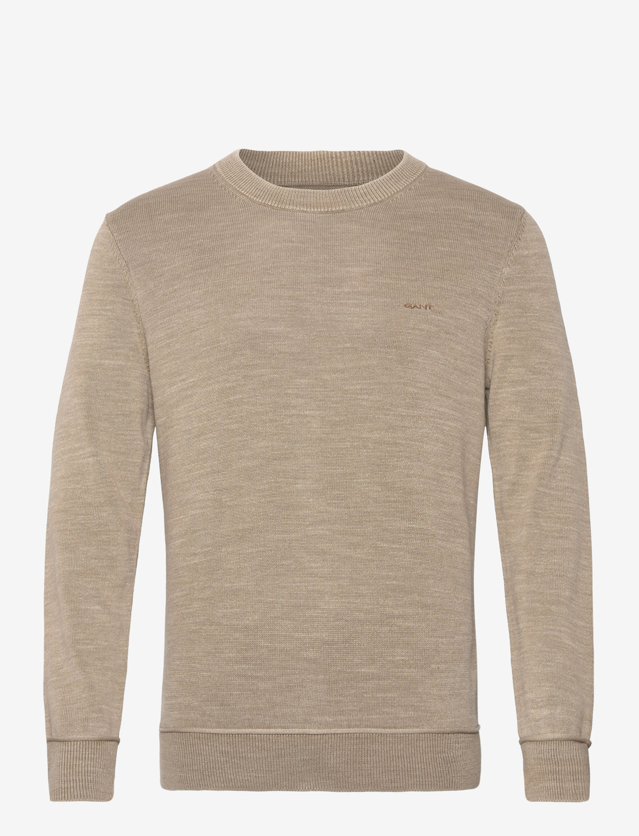 Gant - PLAIN SUNFADED COTTON C-NECK - rund hals - dried khaki - 0