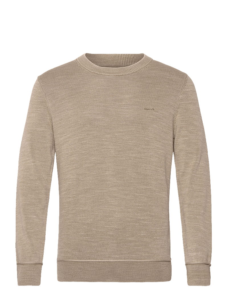 Gant - PLAIN SUNFADED COTTON C-NECK - rundhals - dried khaki - 0