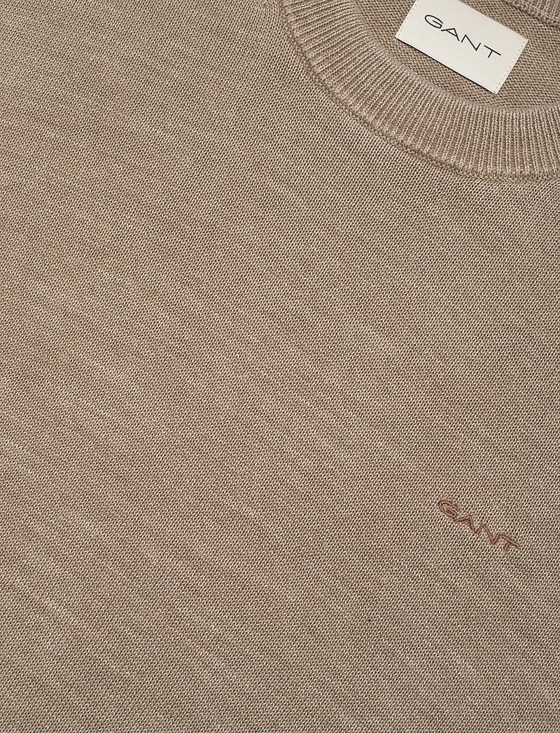Gant - PLAIN SUNFADED COTTON C-NECK - rundhals - dried khaki - 2