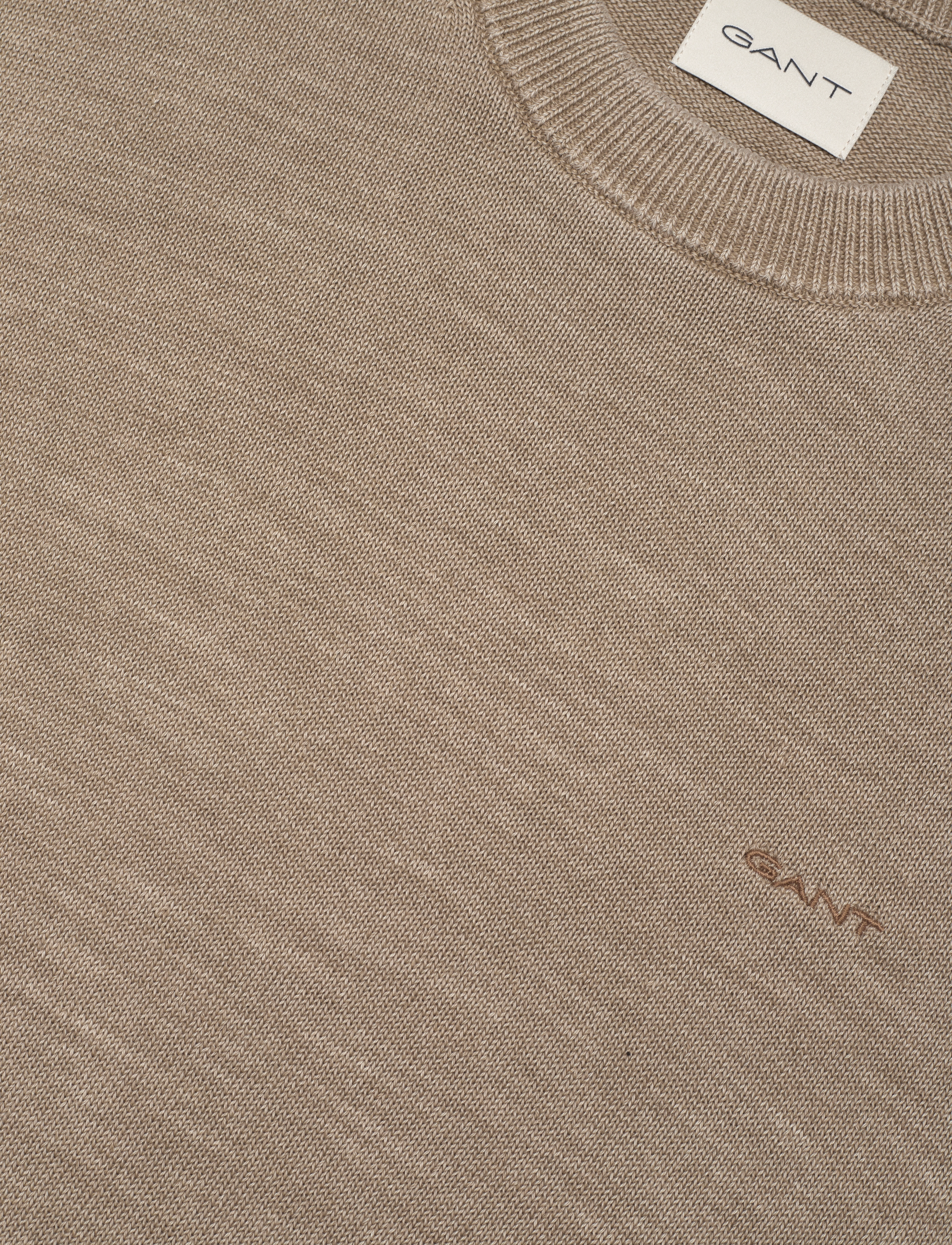 Gant - PLAIN SUNFADED COTTON C-NECK - Ümmarguse kaelusega kudumid - dried khaki - 2