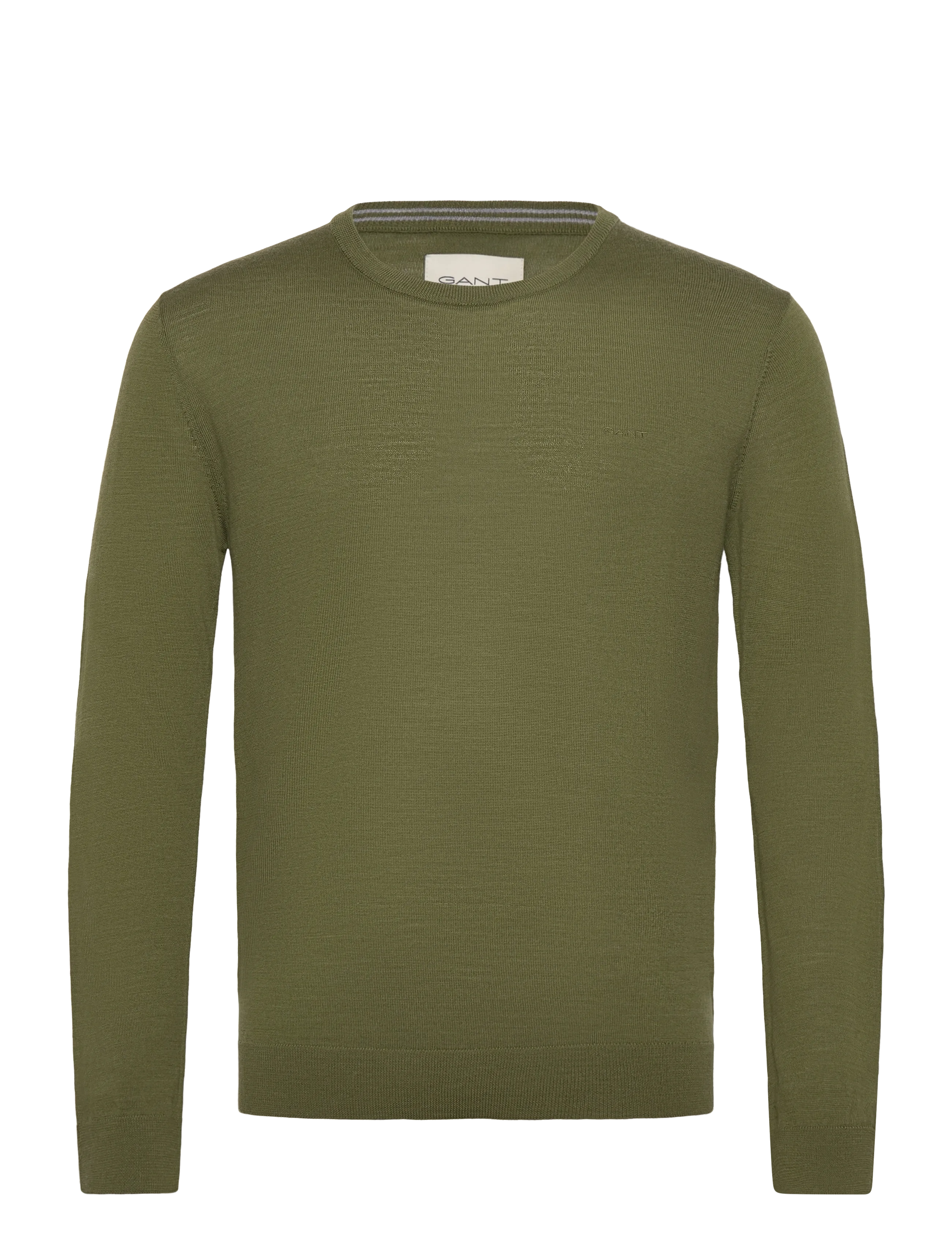 Gant EXTRAFINE MERINO WOOL C-NECK - Gant - DARK CACTUS MELANGE / khaki/green