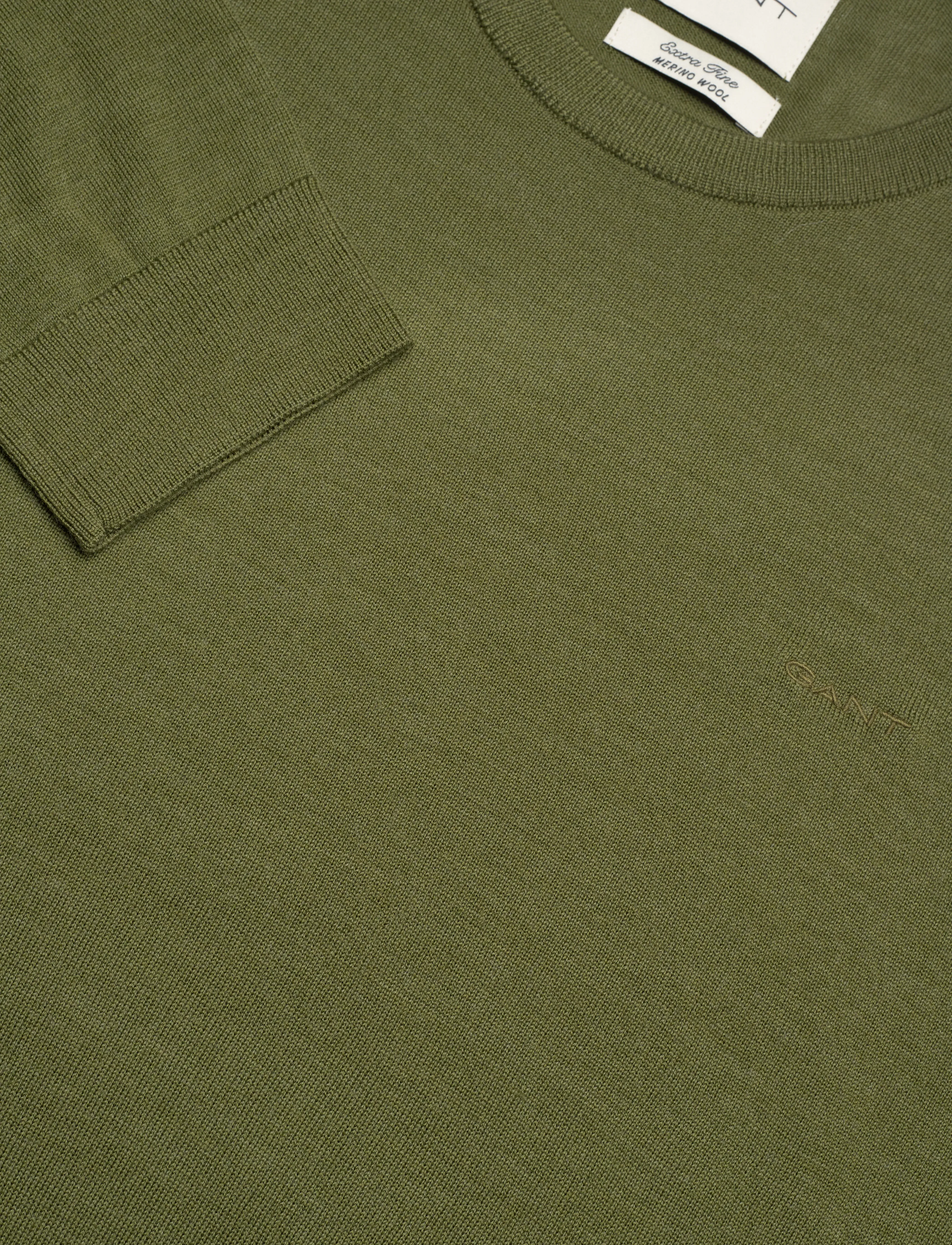 Gant - EXTRAFINE MERINO WOOL C-NECK - rund hals - dark cactus melange - 2