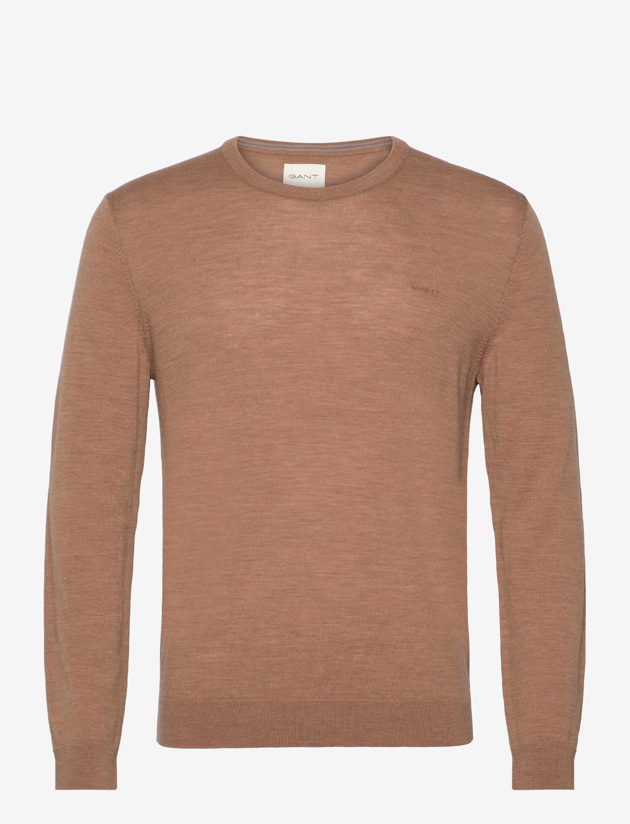 Gant - EXTRAFINE MERINO WOOL C-NECK - rund hals - dk. sand melange - 0