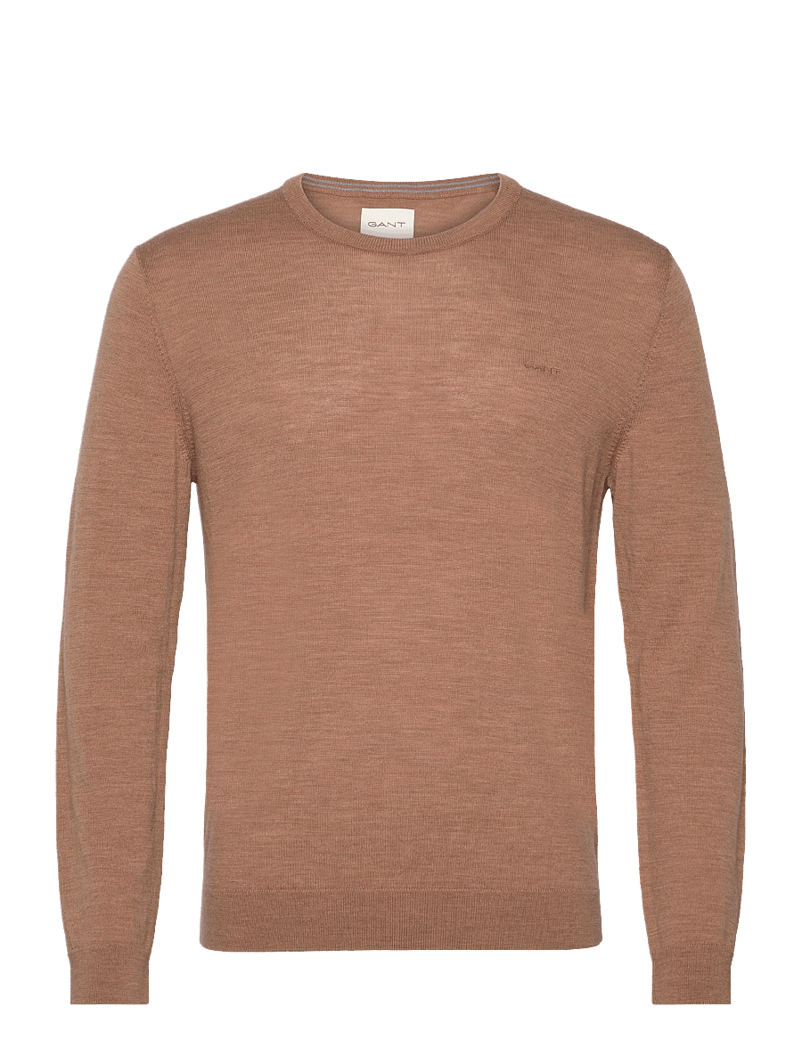 Gant - EXTRAFINE MERINO WOOL C-NECK - rundhals - dk. sand melange - 0