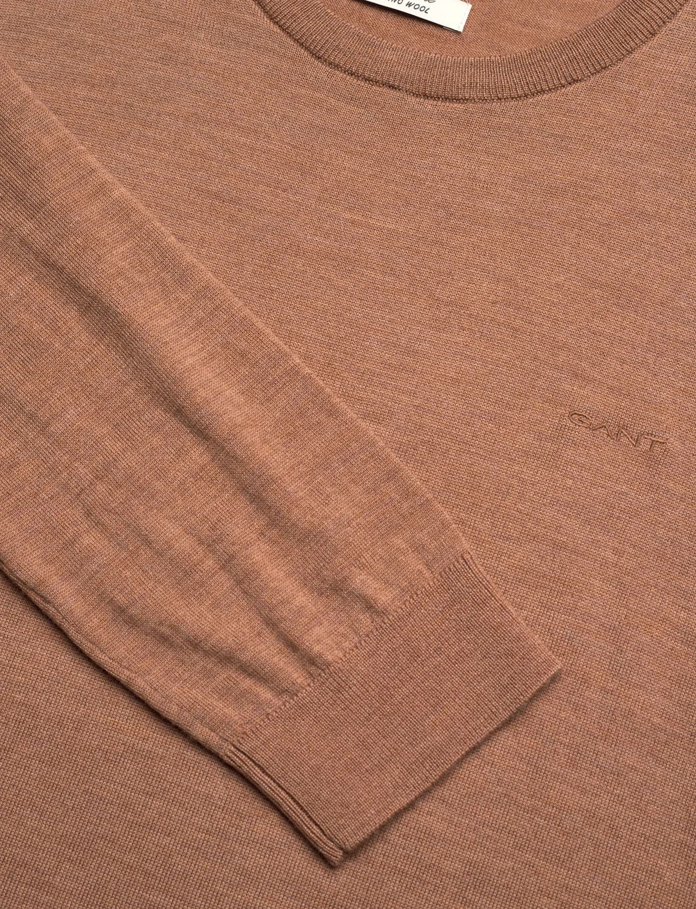GANT - EXTRAFINE MERINO WOOL C-NECK - adījumi ar apaļu kakla izgriezumu - dk. sand melange - 2