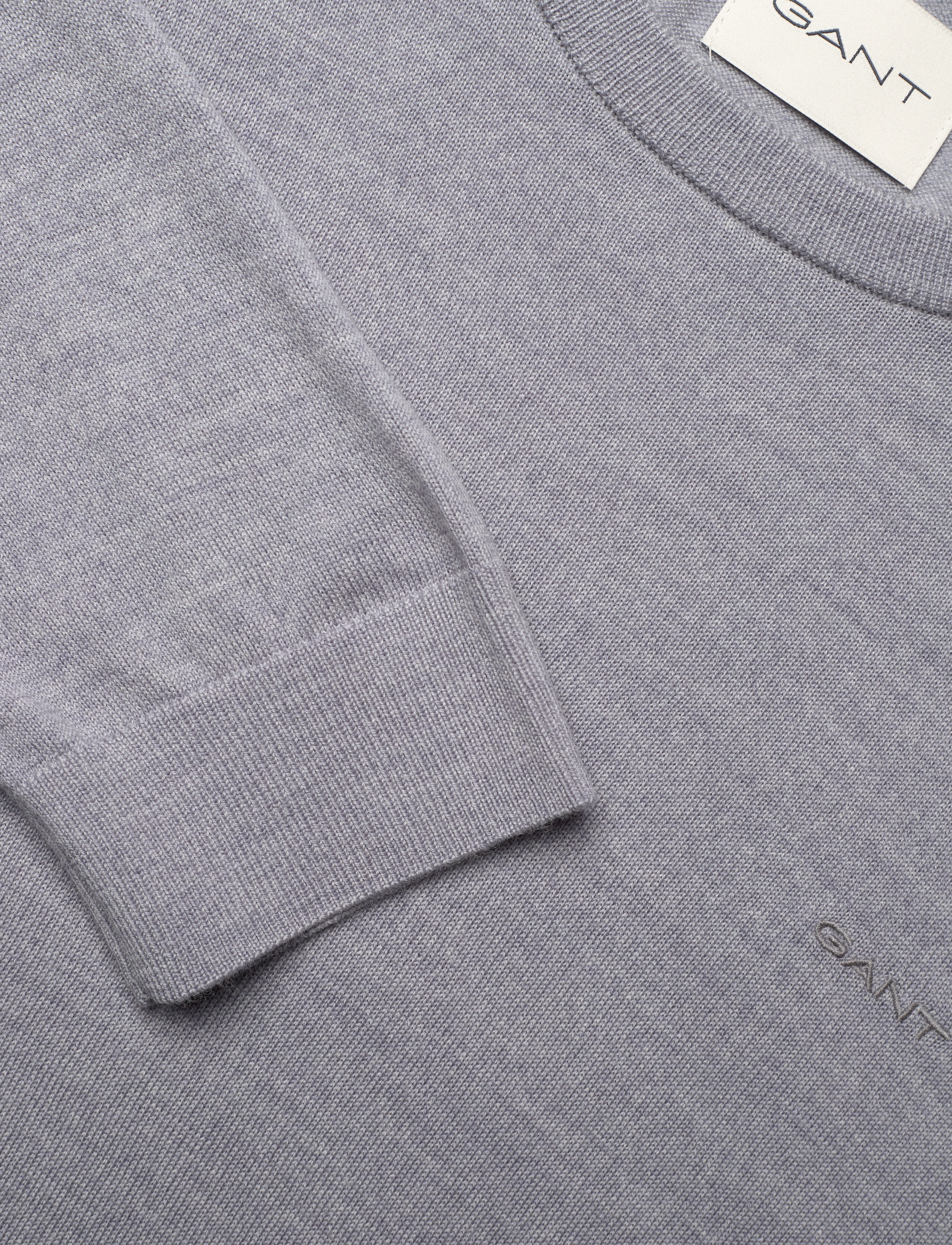 Gant - EXTRAFINE MERINO WOOL C-NECK - grey melange - 2