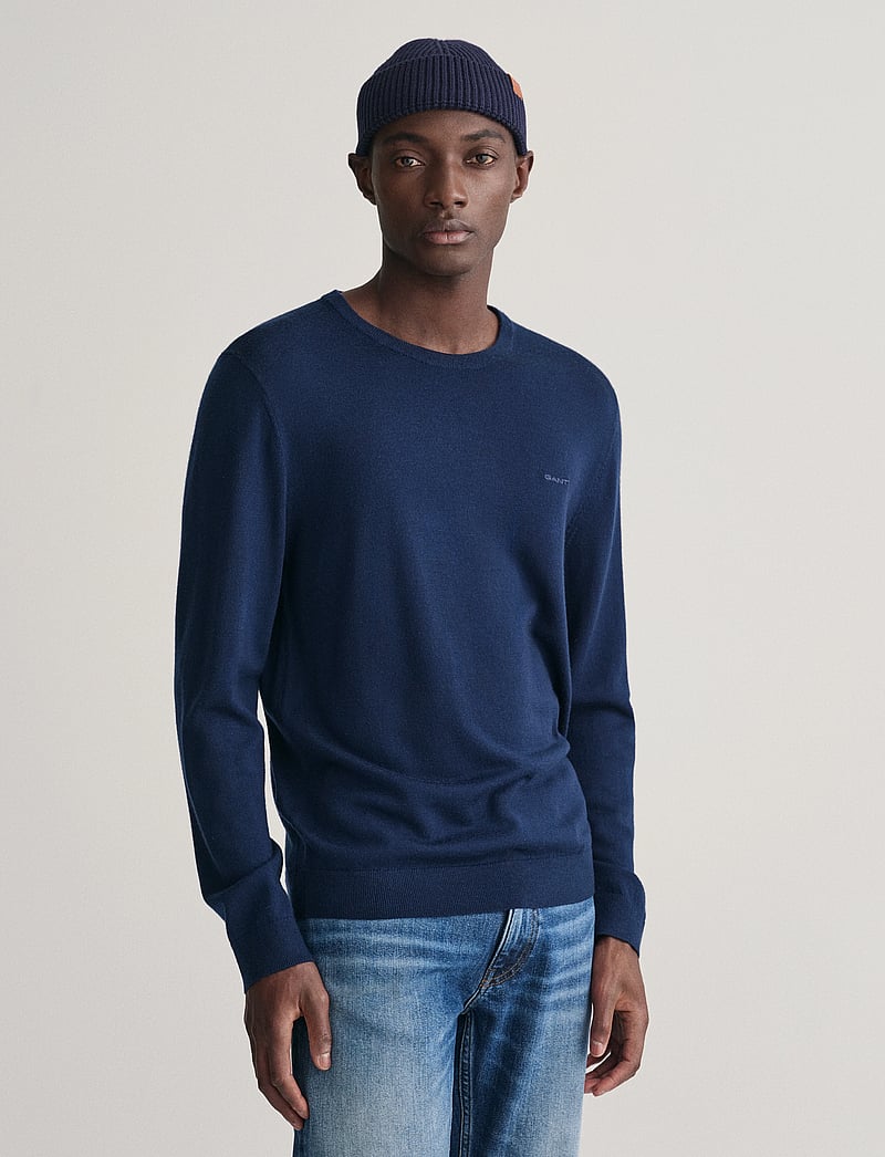 GANT - EXTRAFINE MERINO WOOL C-NECK - rundhals - marine - 0