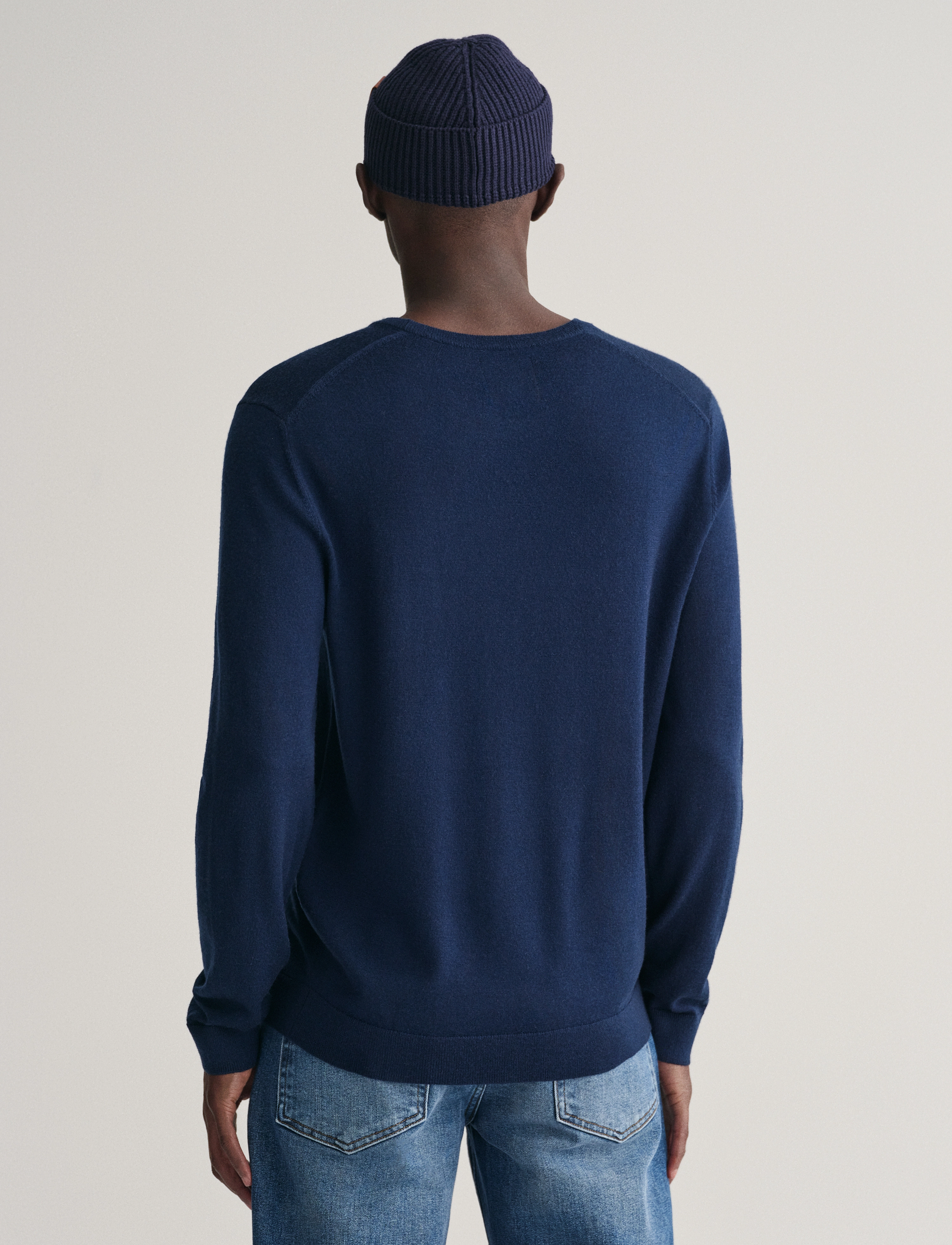 Gant - EXTRAFINE MERINO WOOL C-NECK - strik med rund hals - marine - 3