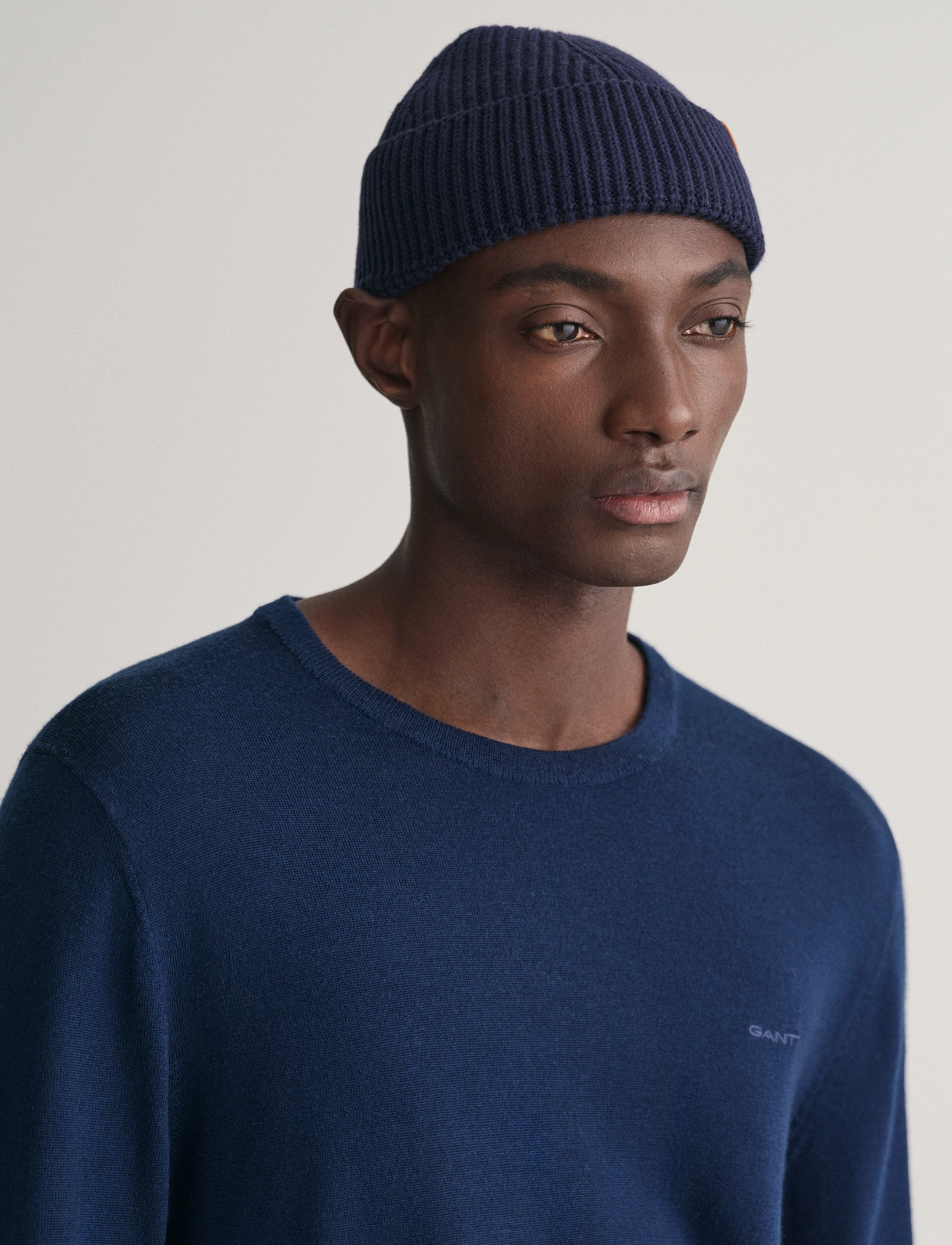 Gant - EXTRAFINE MERINO WOOL C-NECK - strik med rund hals - marine - 4