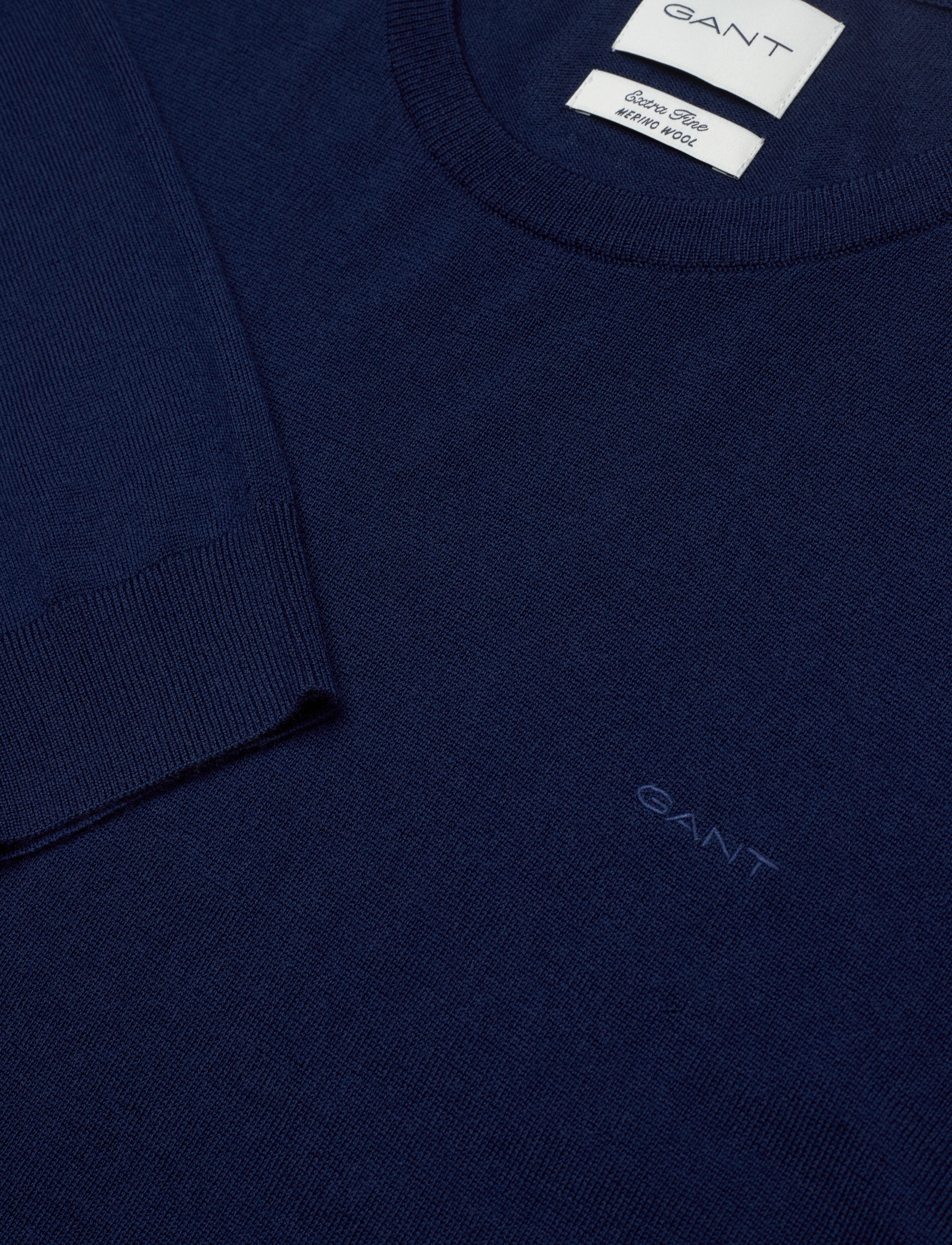 Gant - EXTRAFINE MERINO WOOL C-NECK - strik med rund hals - marine - 5