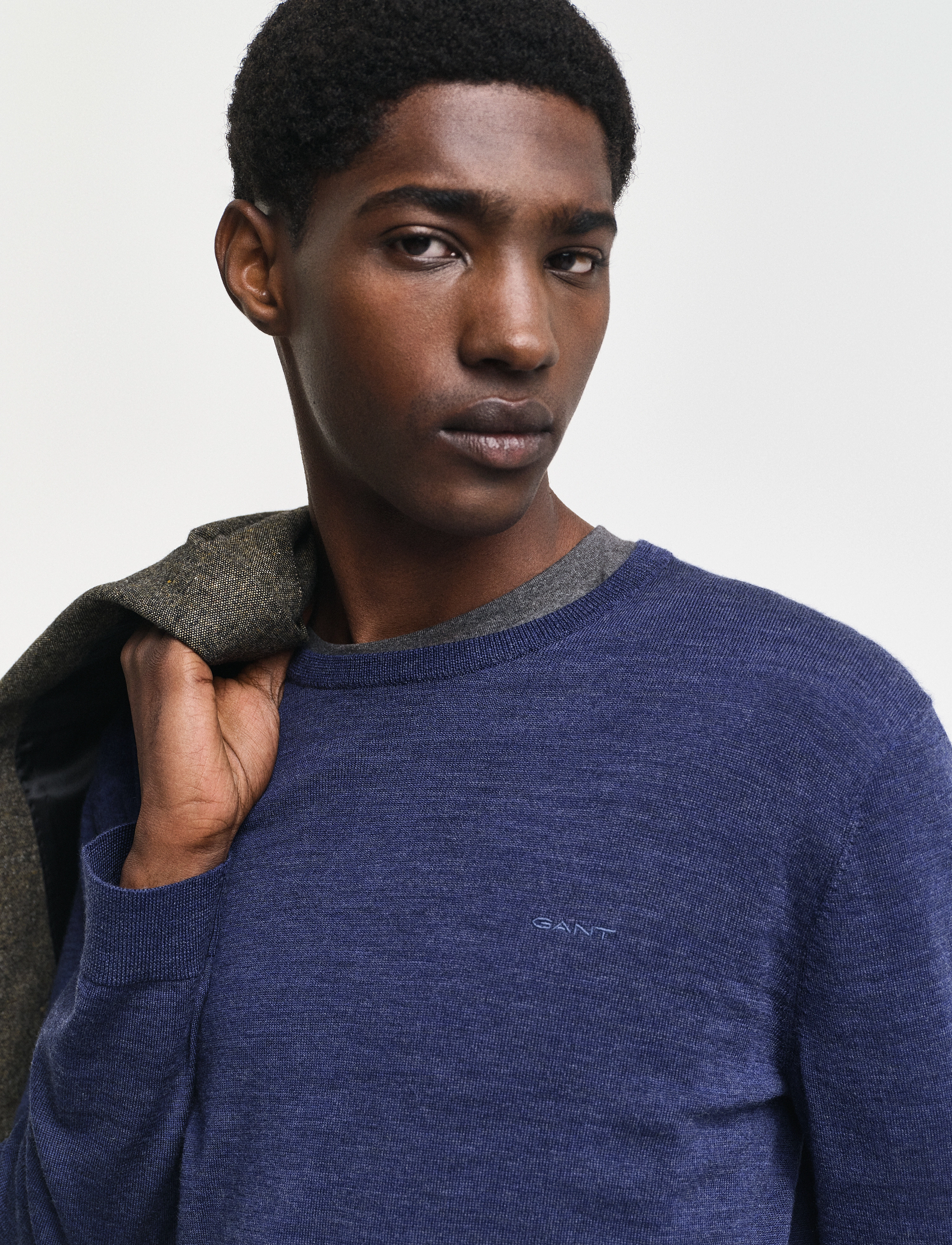 Gant - EXTRAFINE MERINO WOOL C-NECK - marine melange - 4
