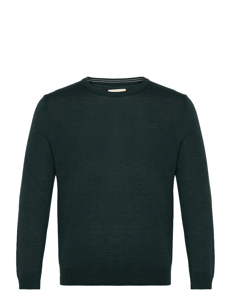 GANT - EXTRAFINE MERINO WOOL C-NECK - rund hals - tartan green - 0