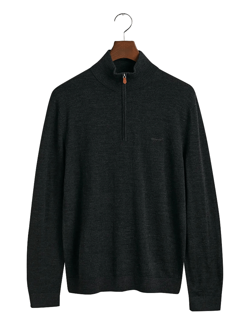GANT - EXTRAFINE MERINO WOOL HALF ZIP - tõmblukk-kaelusega džemprid - dk charcoal melange - 1