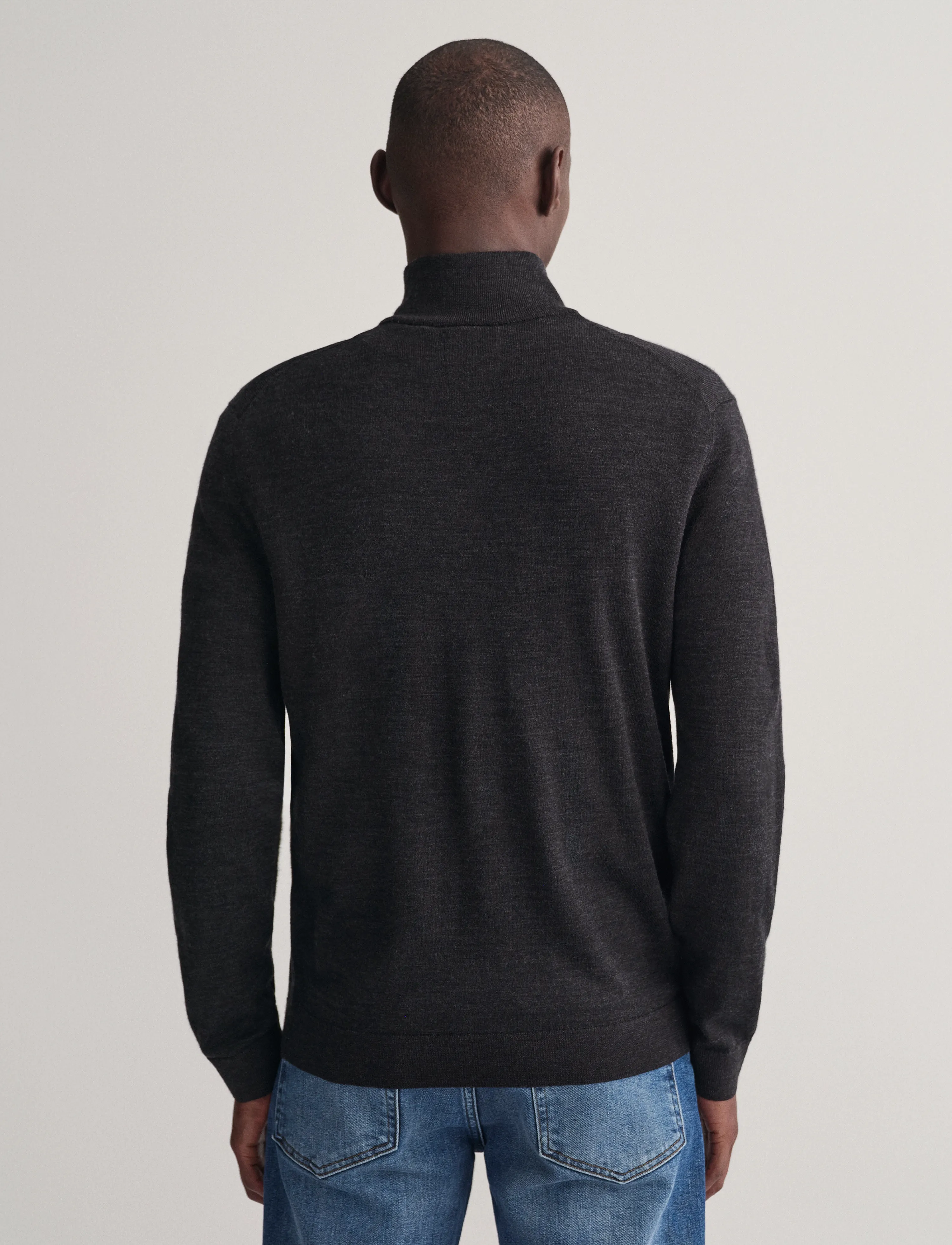 Gant - EXTRAFINE MERINO WOOL HALF ZIP - half zip jumpers - dk charcoal melange - 2