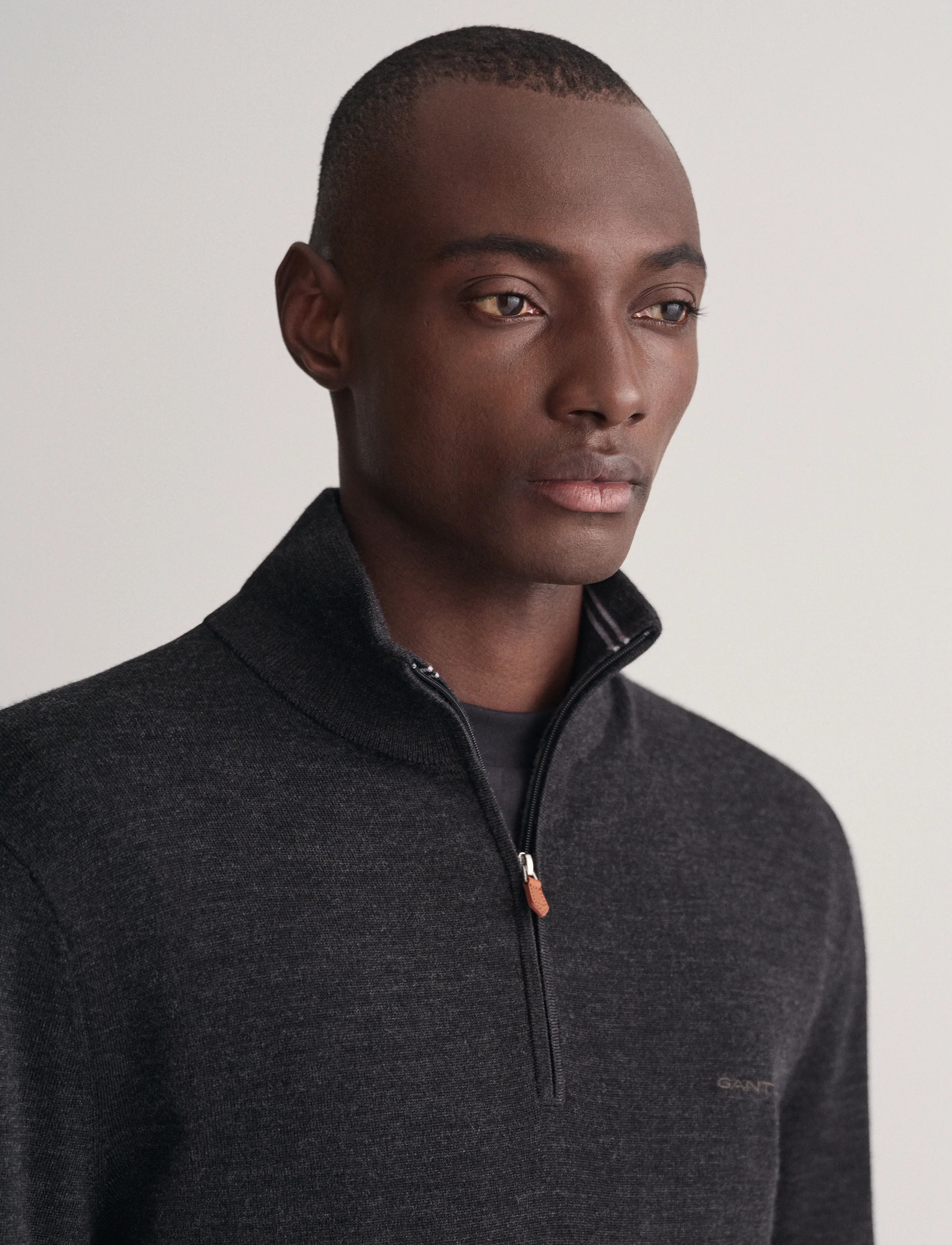 Gant - EXTRAFINE MERINO WOOL HALF ZIP - half zip jumpers - dk charcoal melange - 3