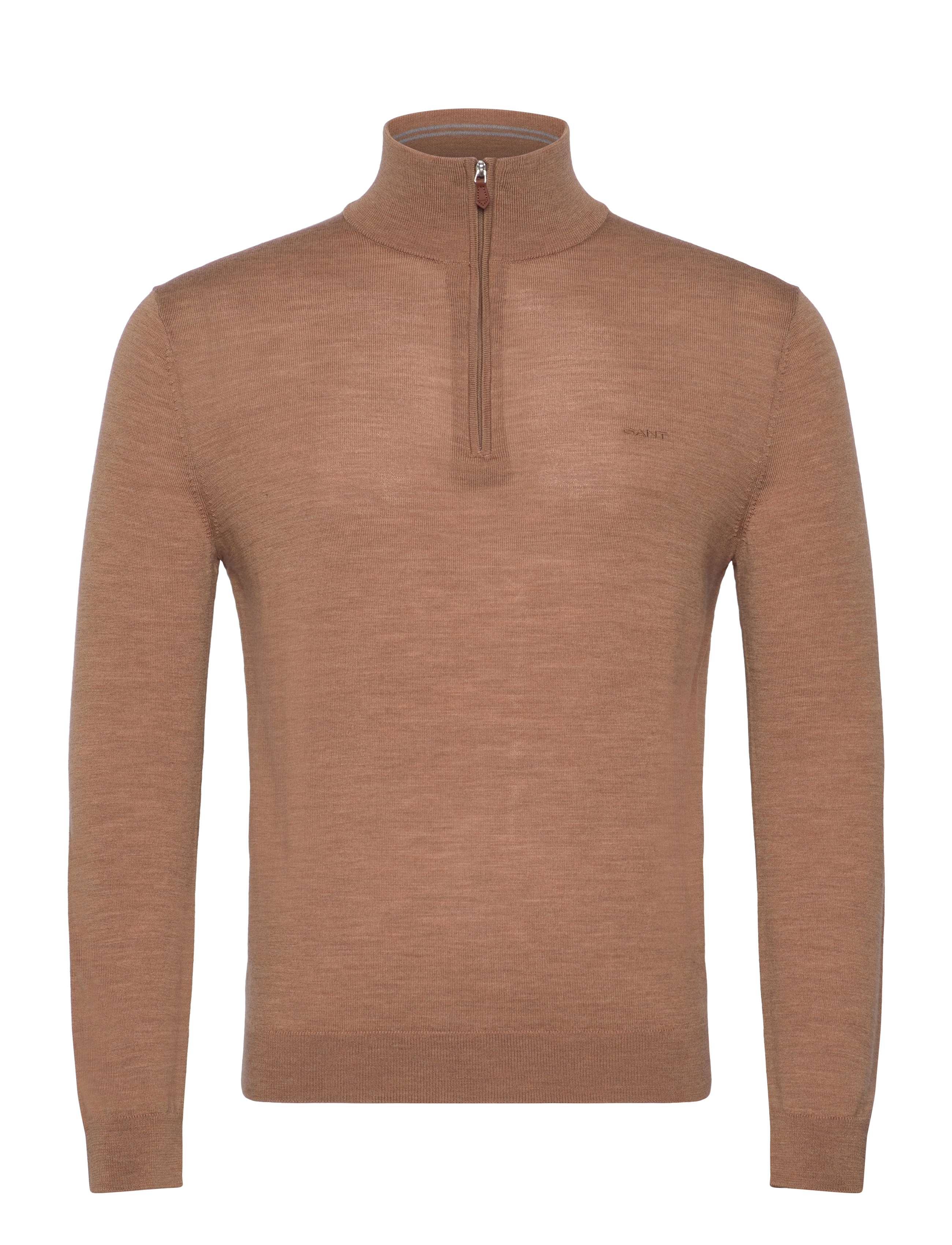 Gant Extrafine Merino Wool Half Zip, X3XL, Knitwear, Beige - Zip Jumpers, Männerswear