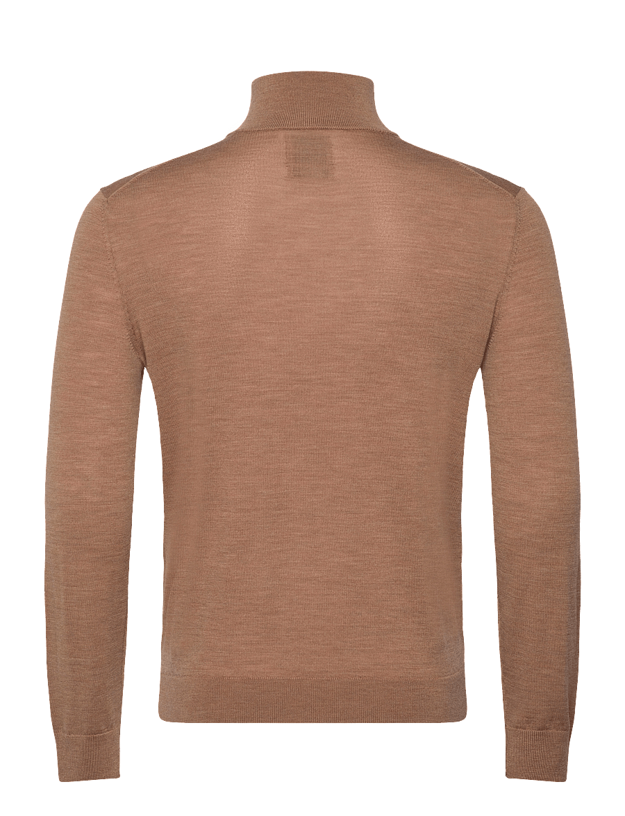 Gant - EXTRAFINE MERINO WOOL HALF ZIP - halfzip strik - dk. sand melange - 1