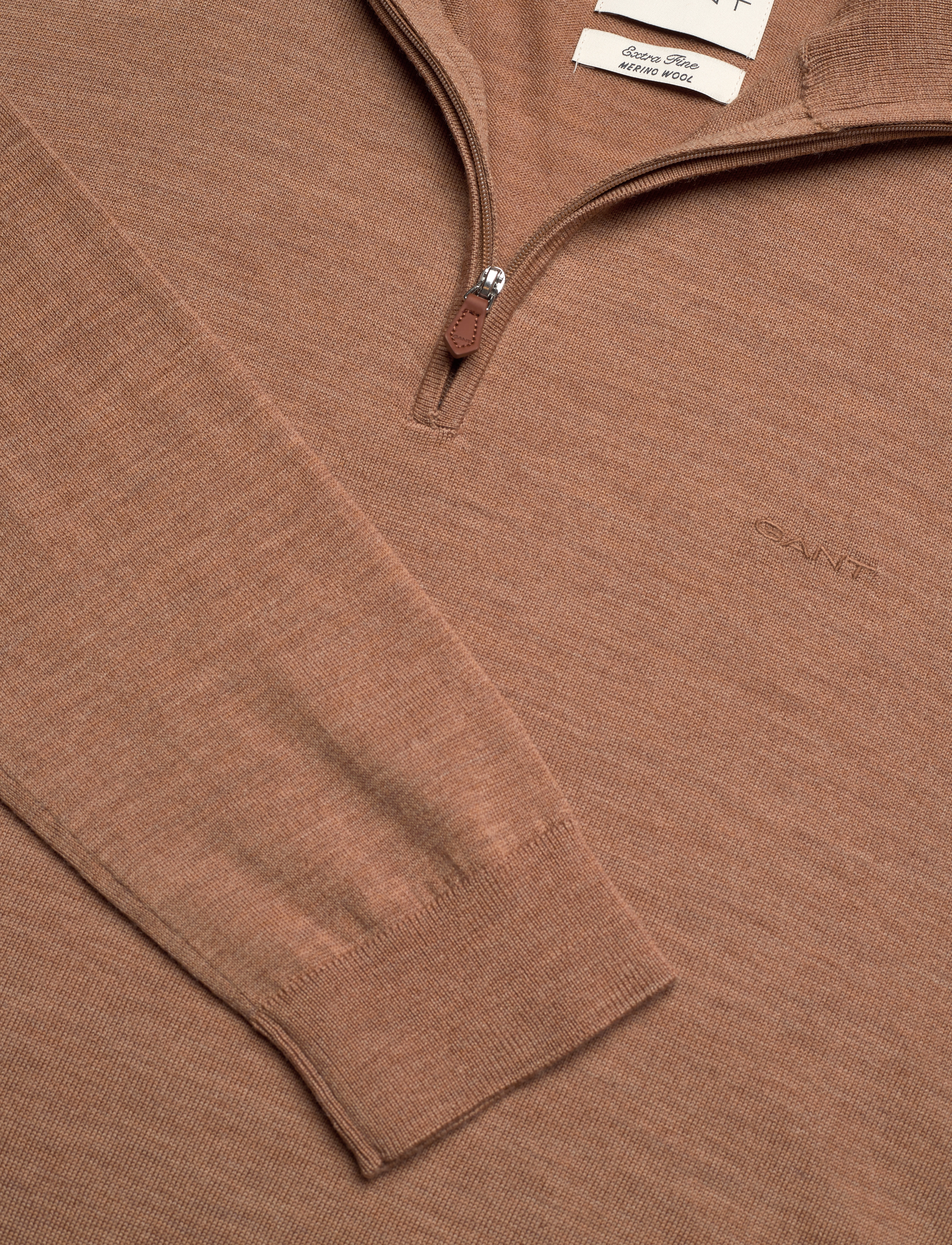 Gant - EXTRAFINE MERINO WOOL HALF ZIP - half zip jumpers - dk. sand melange - 2