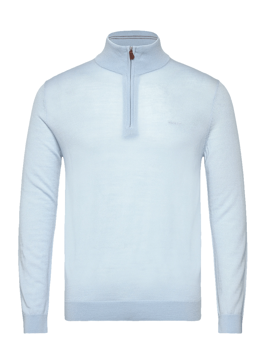 Gant - EXTRAFINE MERINO WOOL HALF ZIP - puolivetoketjulliset neuleet - fresh blue - 0