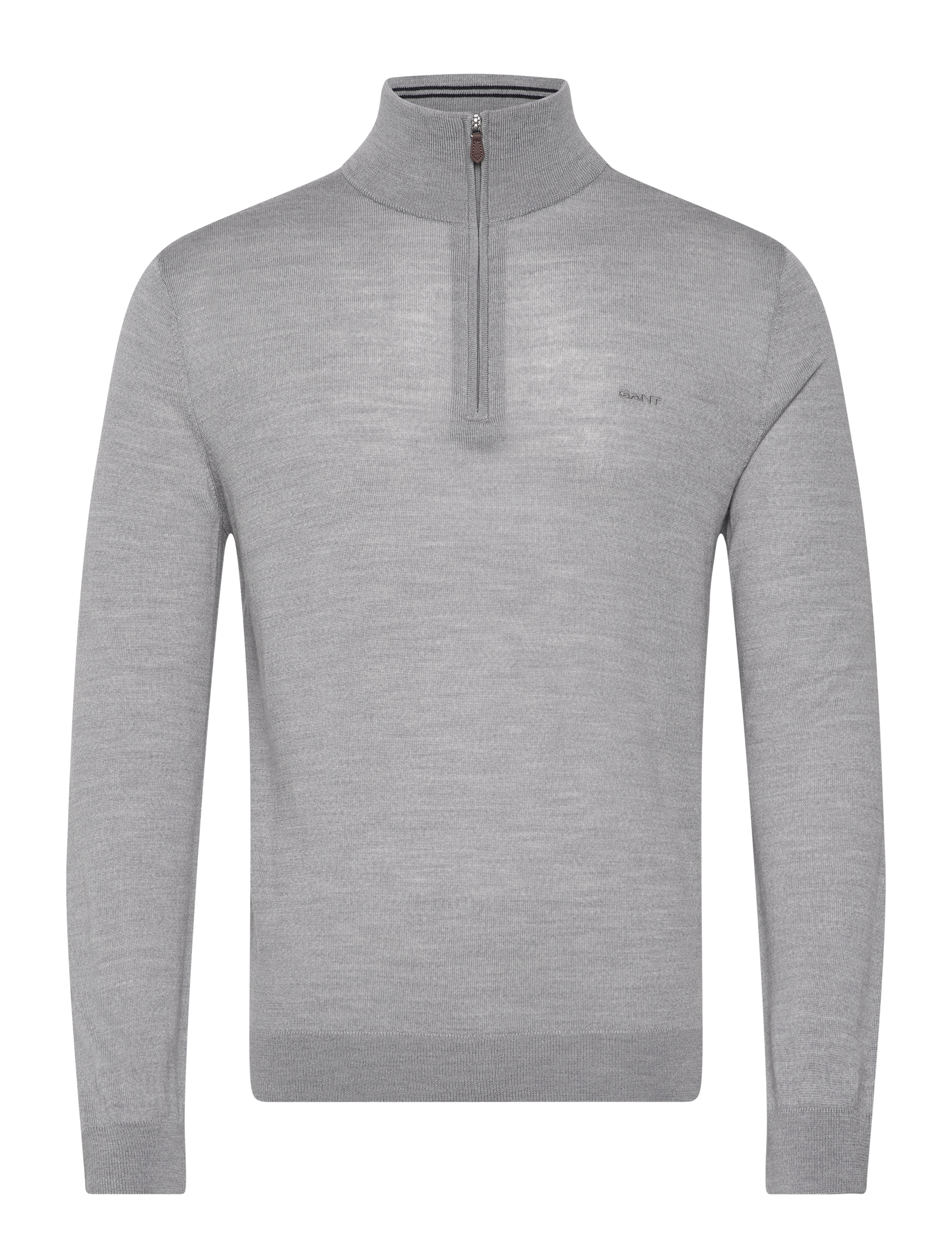 Gant - EXTRAFINE MERINO WOOL HALF ZIP - herren - grey melange - 1