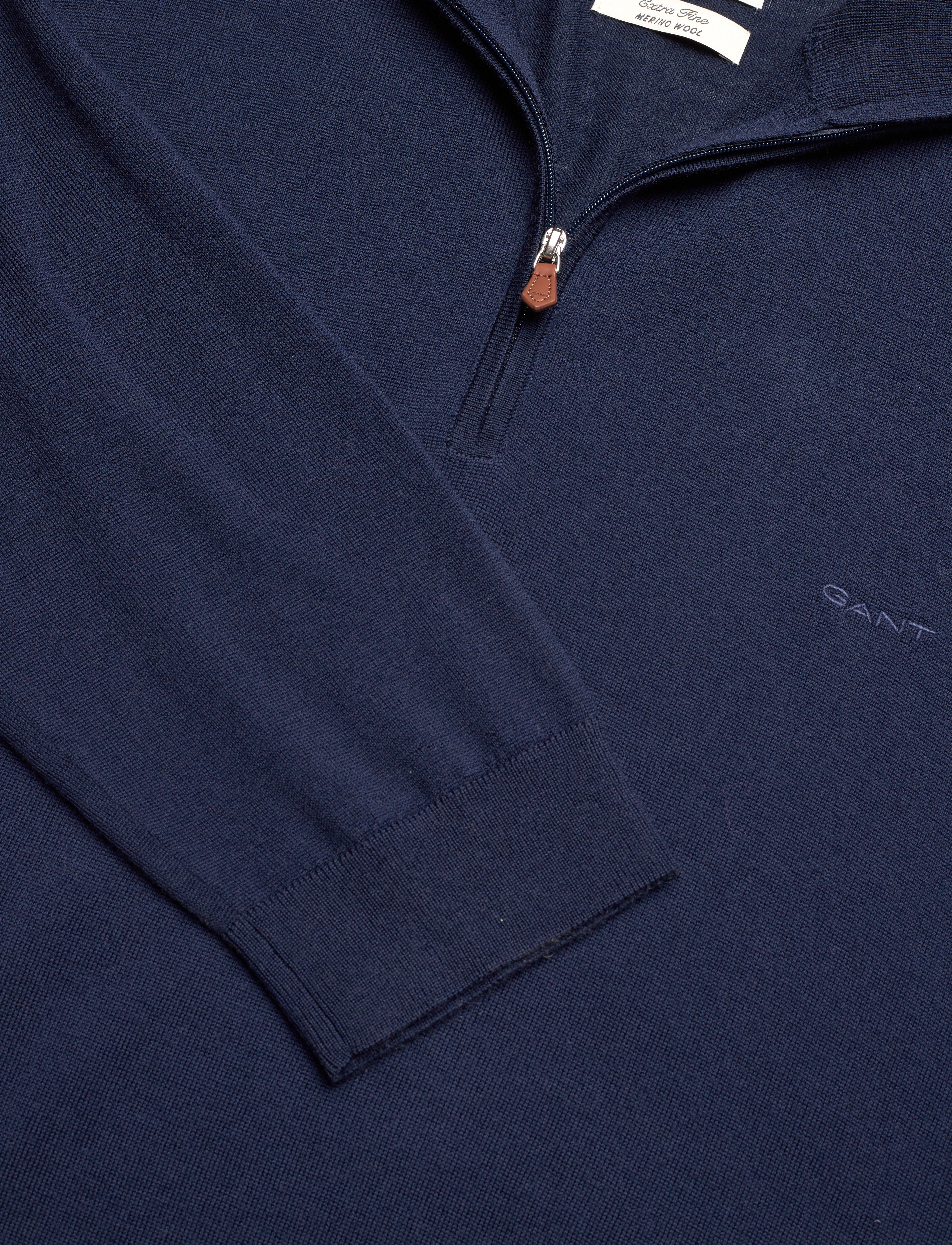 Gant - EXTRAFINE MERINO WOOL HALF ZIP - half zip jumpers - marine - 2