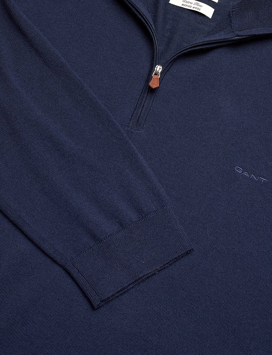 Gant - EXTRAFINE MERINO WOOL HALF ZIP - puolivetoketjulliset neuleet - marine - 2
