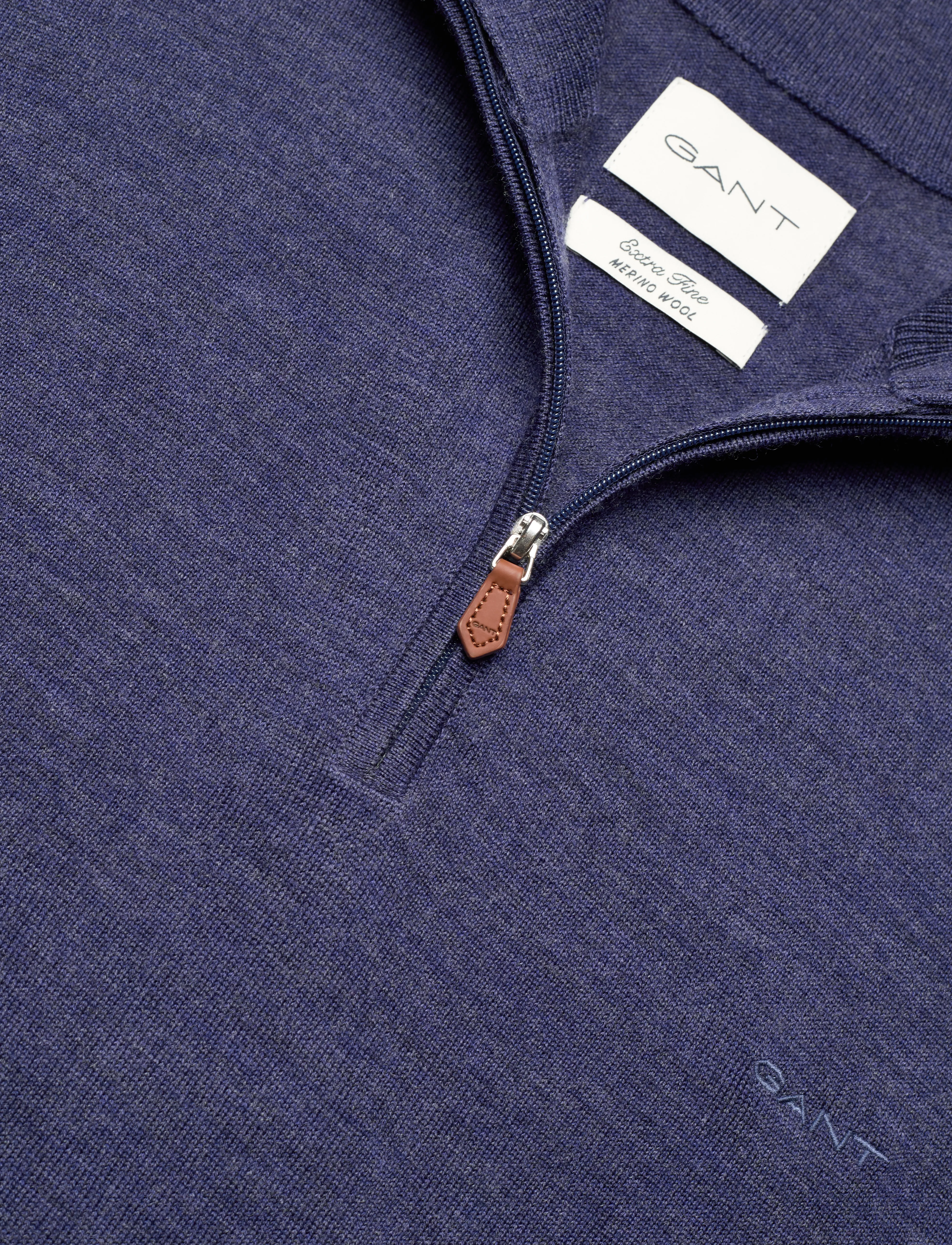 Gant - EXTRAFINE MERINO WOOL HALF ZIP - herren - marine melange - 5