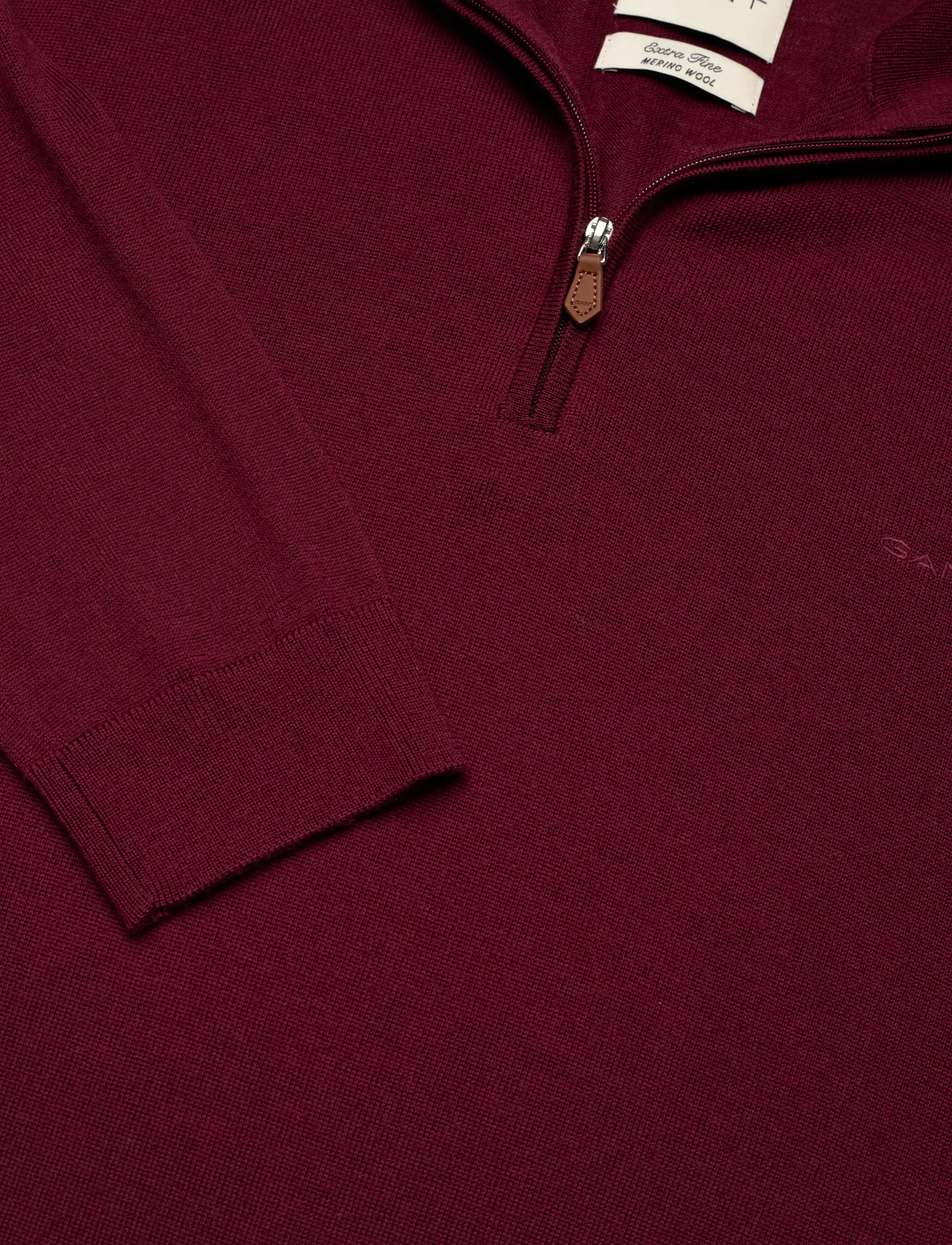 Gant - EXTRAFINE MERINO WOOL HALF ZIP - mænd - wine red - 2