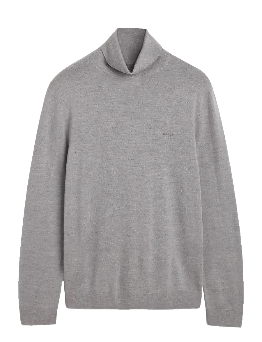 Gant - EXTRAFINE MERINO WOOL TURTLENECK - rollkragen - grey melange - 1