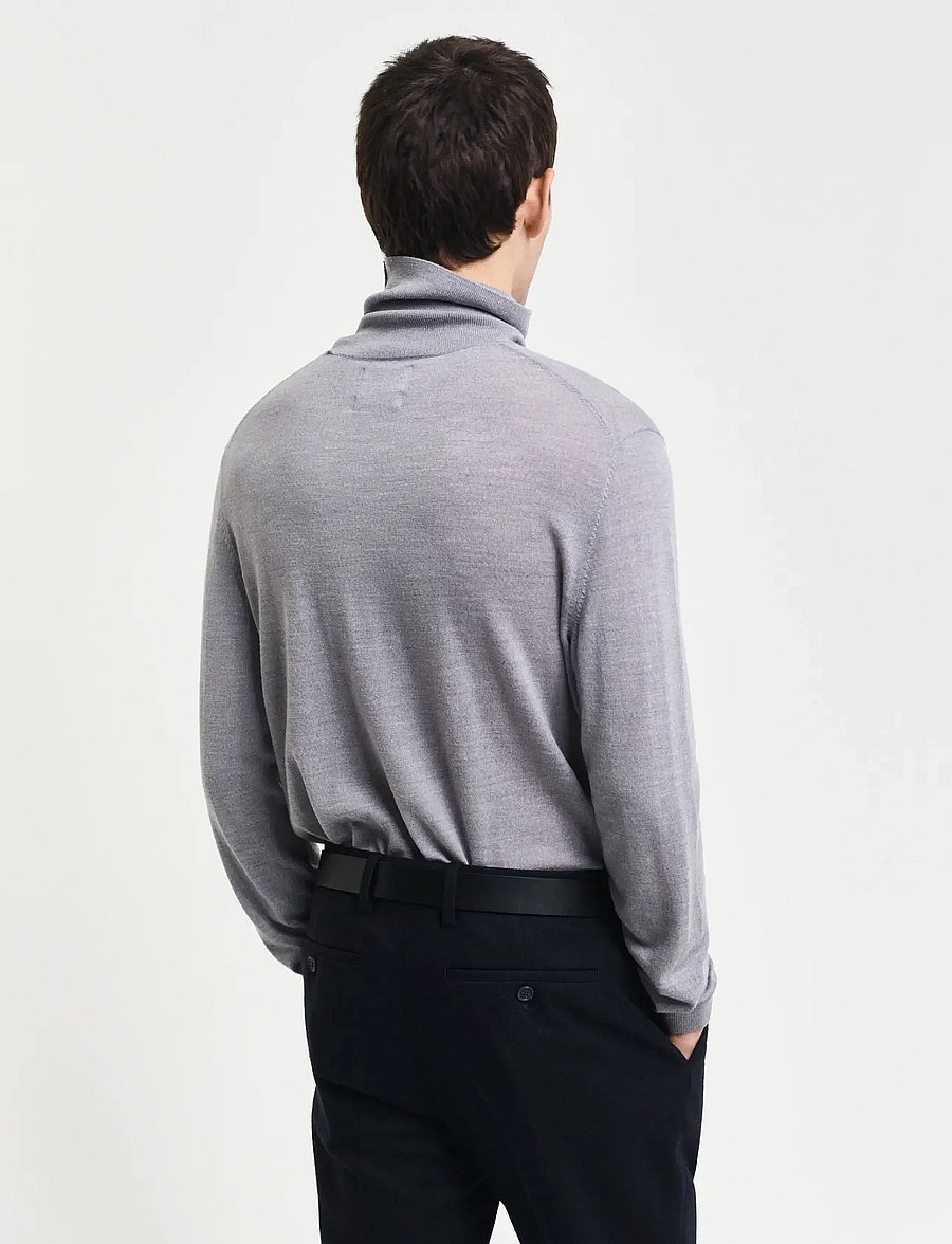 Gant - EXTRAFINE MERINO WOOL TURTLENECK - rollkragen - grey melange - 2