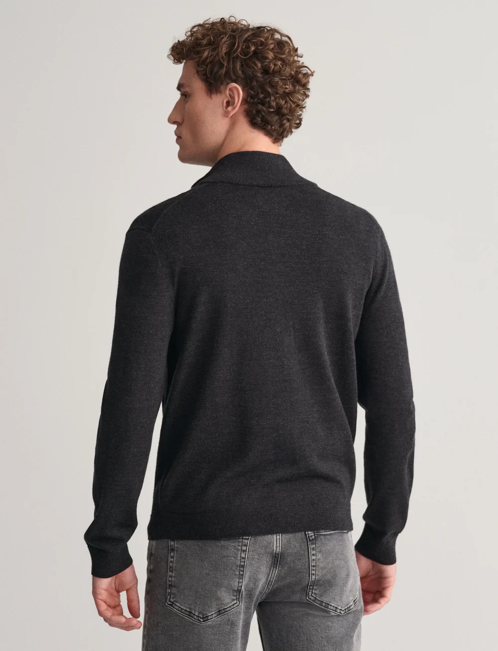 GANT - EXTRAFINE MERINO WOOL ZIP CARDIGAN - full zip jumpers - dk charcoal melange - 2