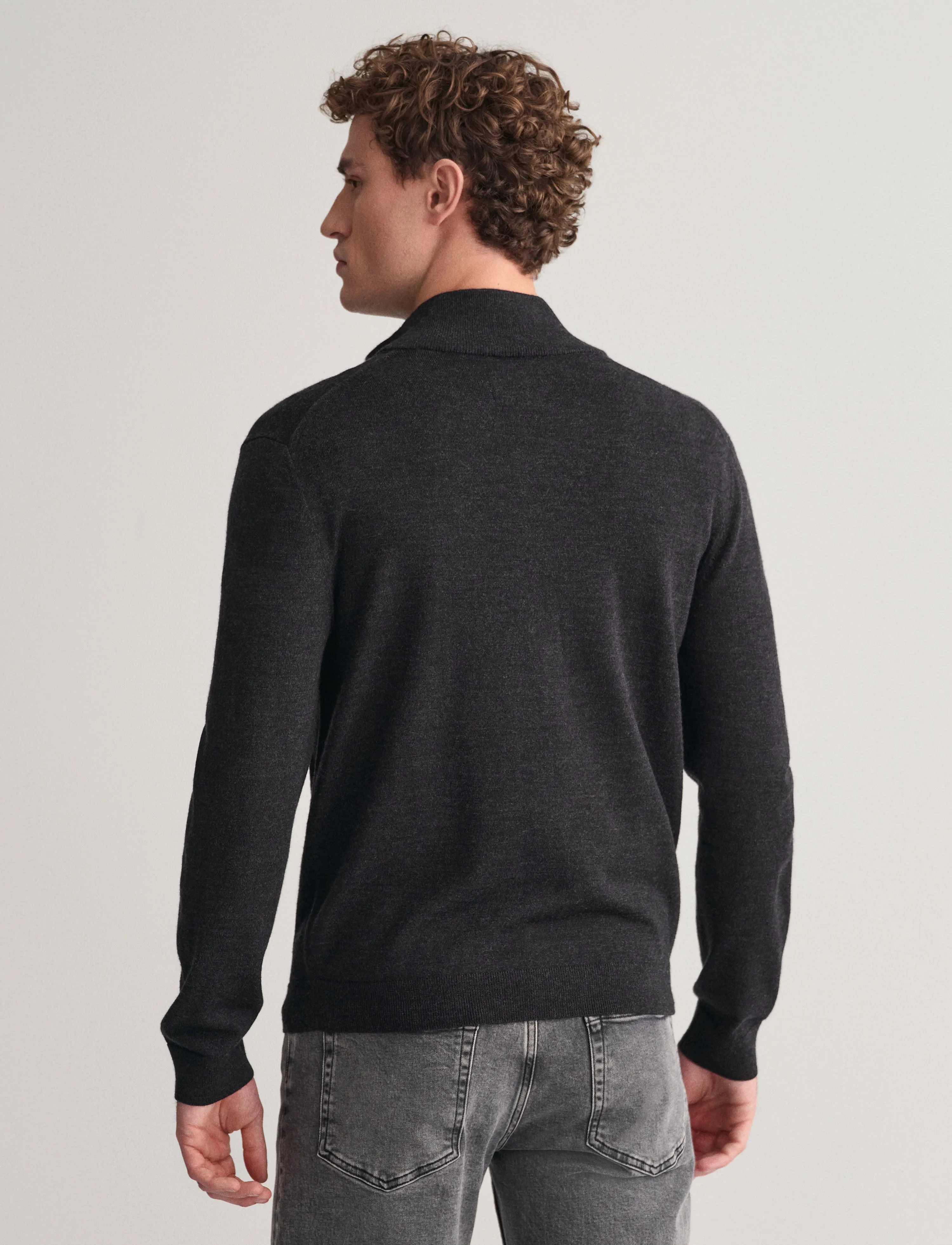Gant - EXTRAFINE MERINO WOOL ZIP CARDIGAN - fødselsdagsgaver - dk charcoal melange - 3