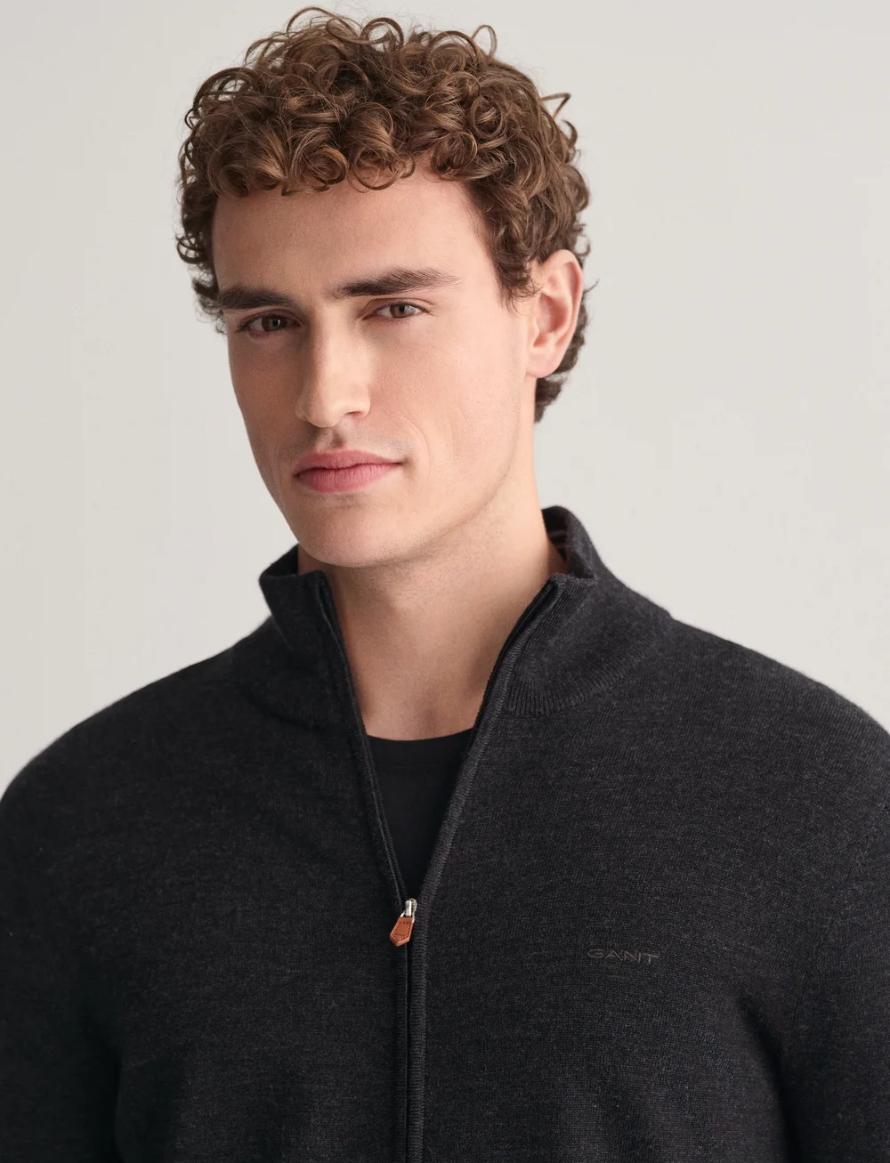 GANT - EXTRAFINE MERINO WOOL ZIP CARDIGAN - full zip jumpers - dk charcoal melange - 3