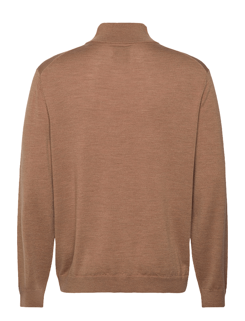 GANT - EXTRAFINE MERINO WOOL ZIP CARDIGAN - pullover mit durchgehendem reißverschluss - dk. sand melange - 1