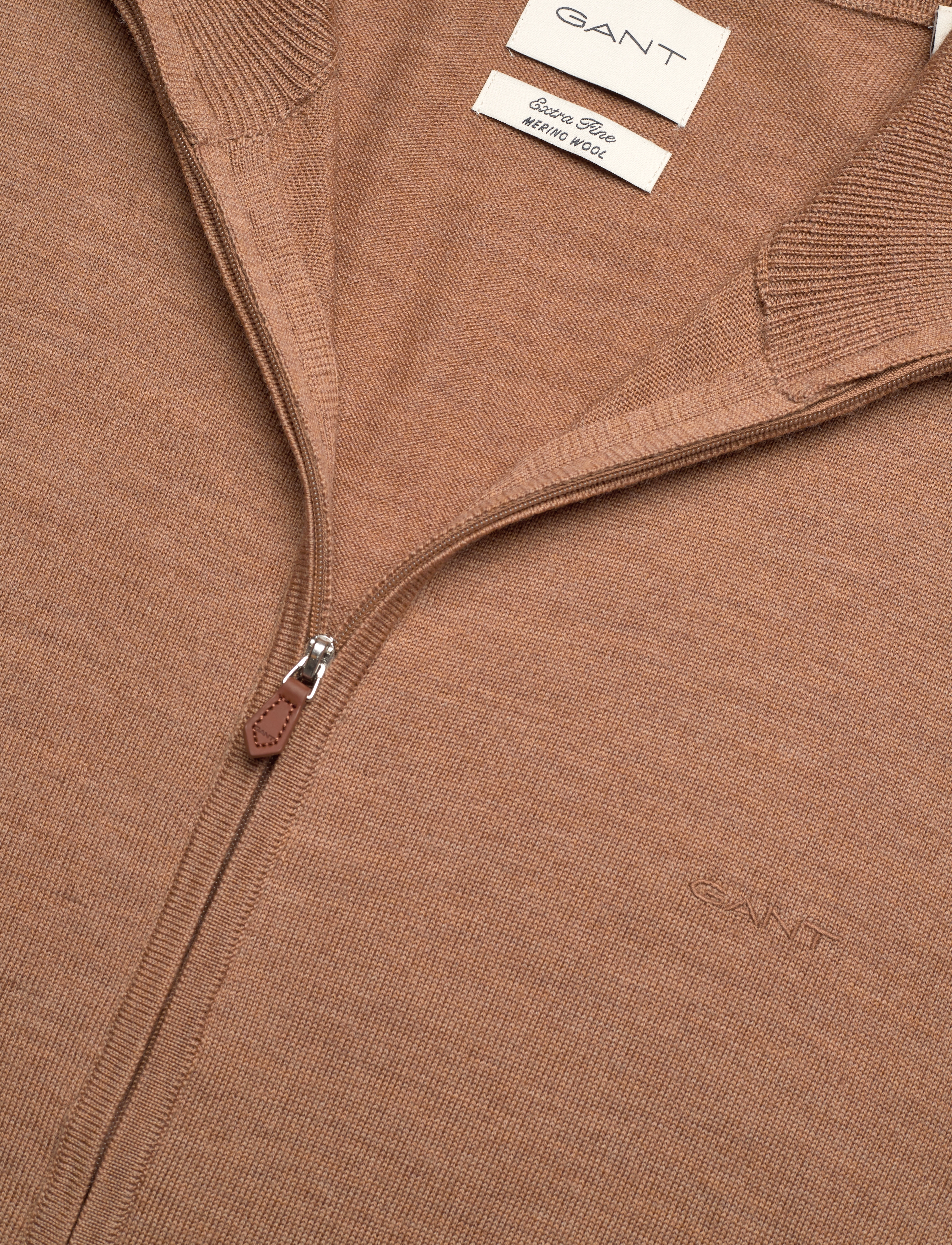 Gant - EXTRAFINE MERINO WOOL ZIP CARDIGAN - fødselsdagsgaver - dk. sand melange - 2