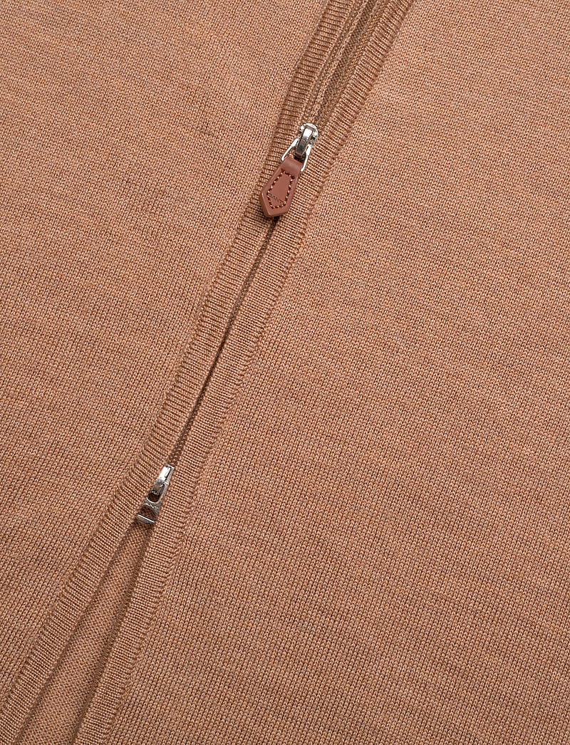 GANT - EXTRAFINE MERINO WOOL ZIP CARDIGAN - pullover mit durchgehendem reißverschluss - dk. sand melange - 3
