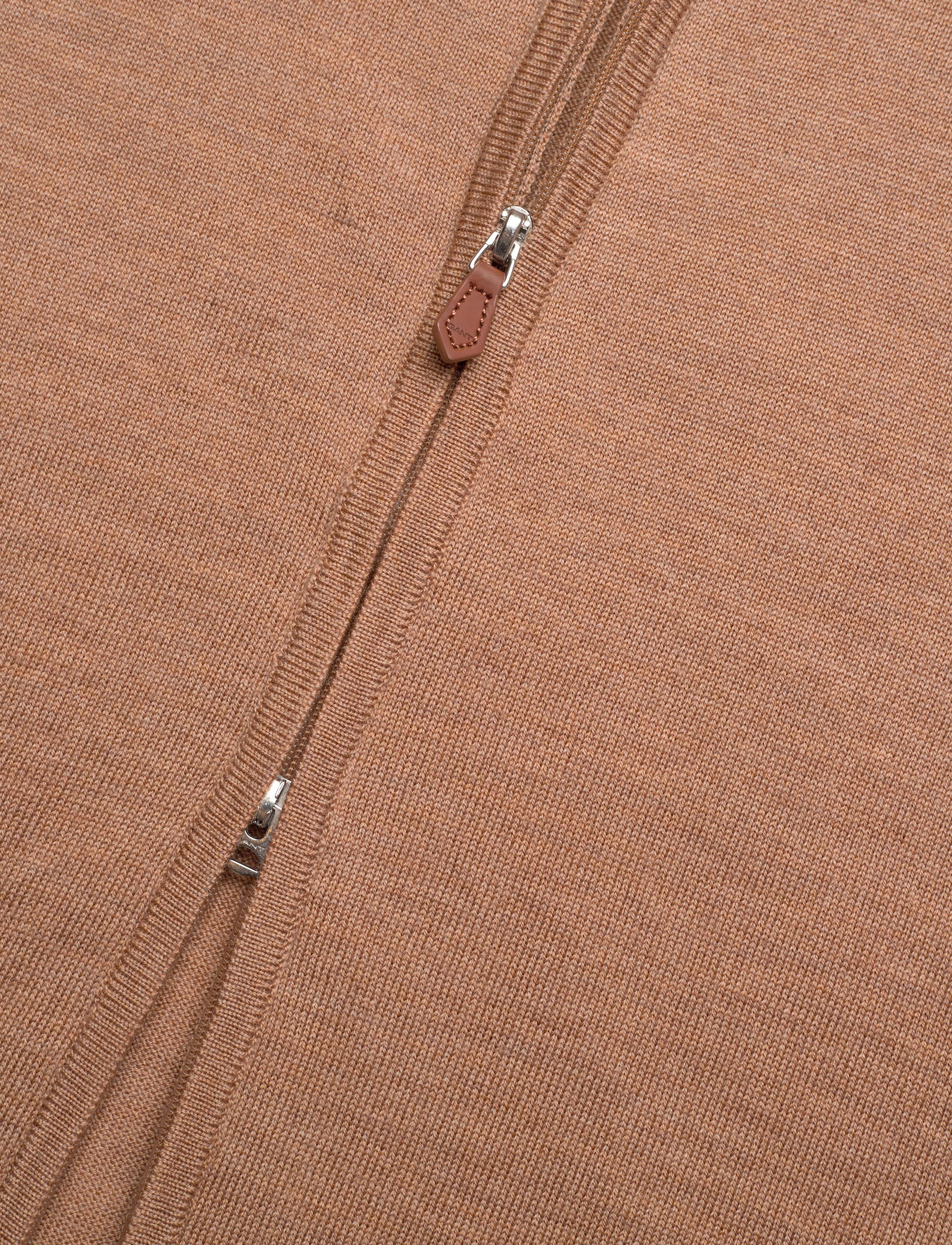 Gant - EXTRAFINE MERINO WOOL ZIP CARDIGAN - fødselsdagsgaver - dk. sand melange - 3