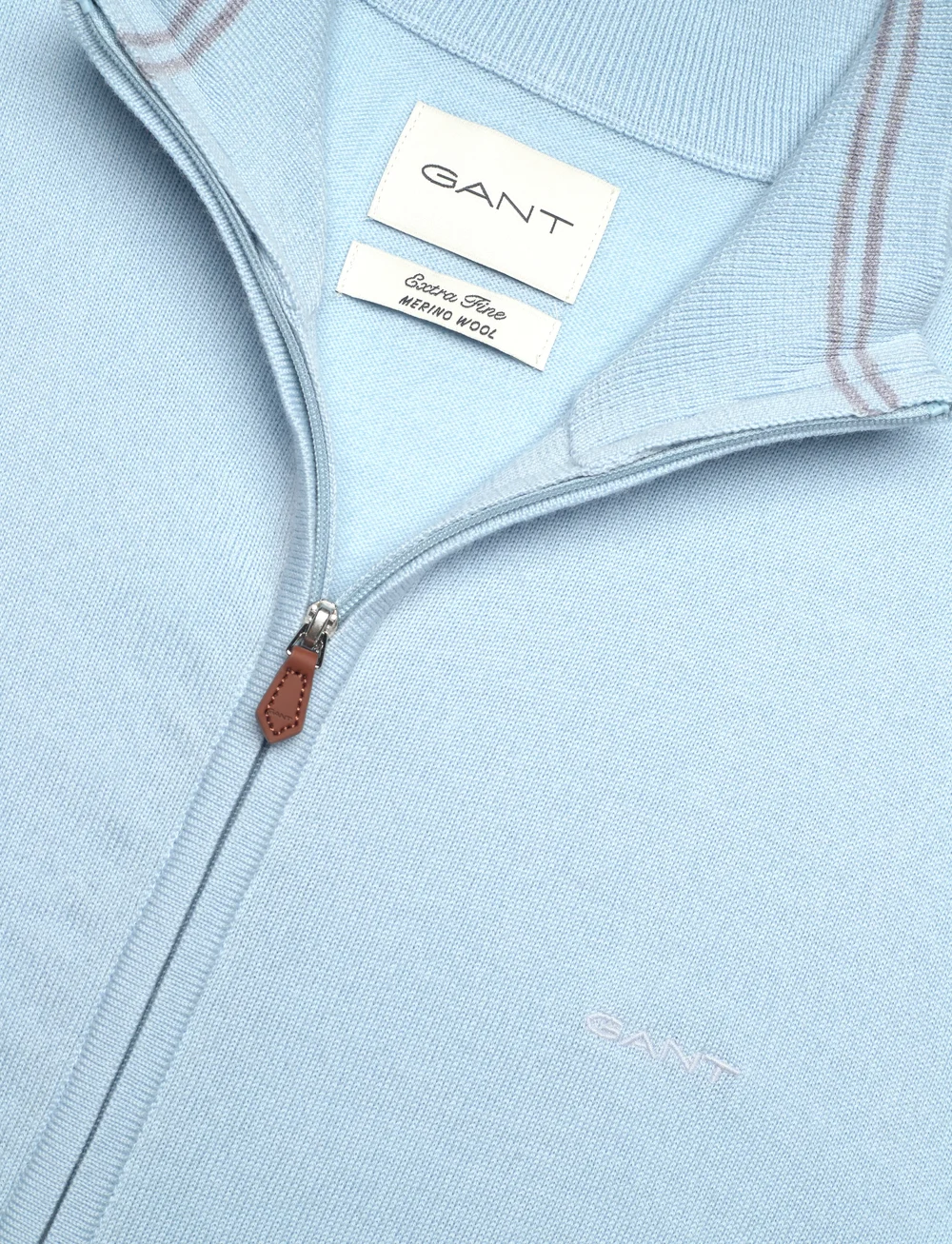GANT - EXTRAFINE MERINO WOOL ZIP CARDIGAN - full zip tröjor - fresh blue - 2