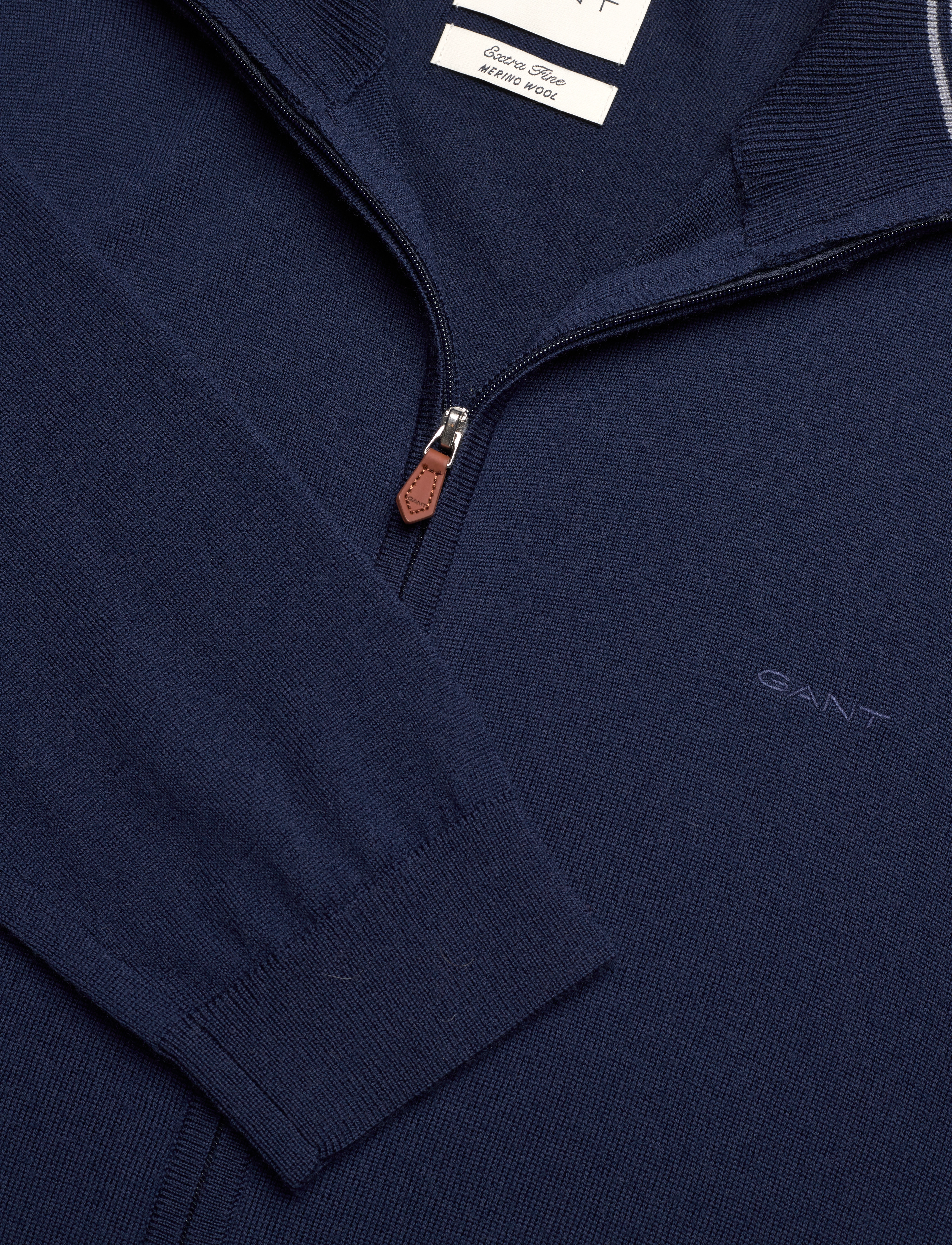 Gant - EXTRAFINE MERINO WOOL ZIP CARDIGAN - marine - 2