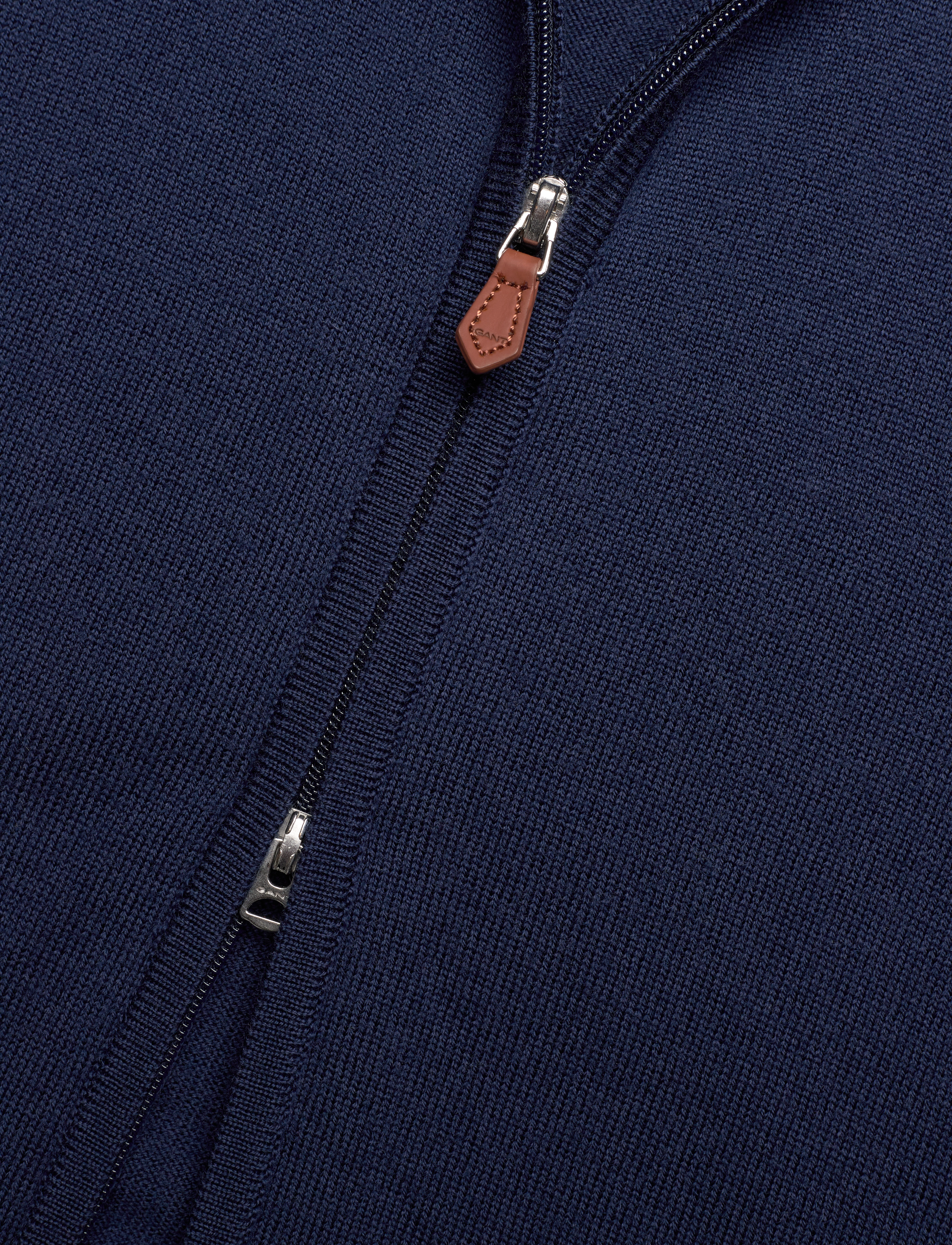 Gant - EXTRAFINE MERINO WOOL ZIP CARDIGAN - marine - 3