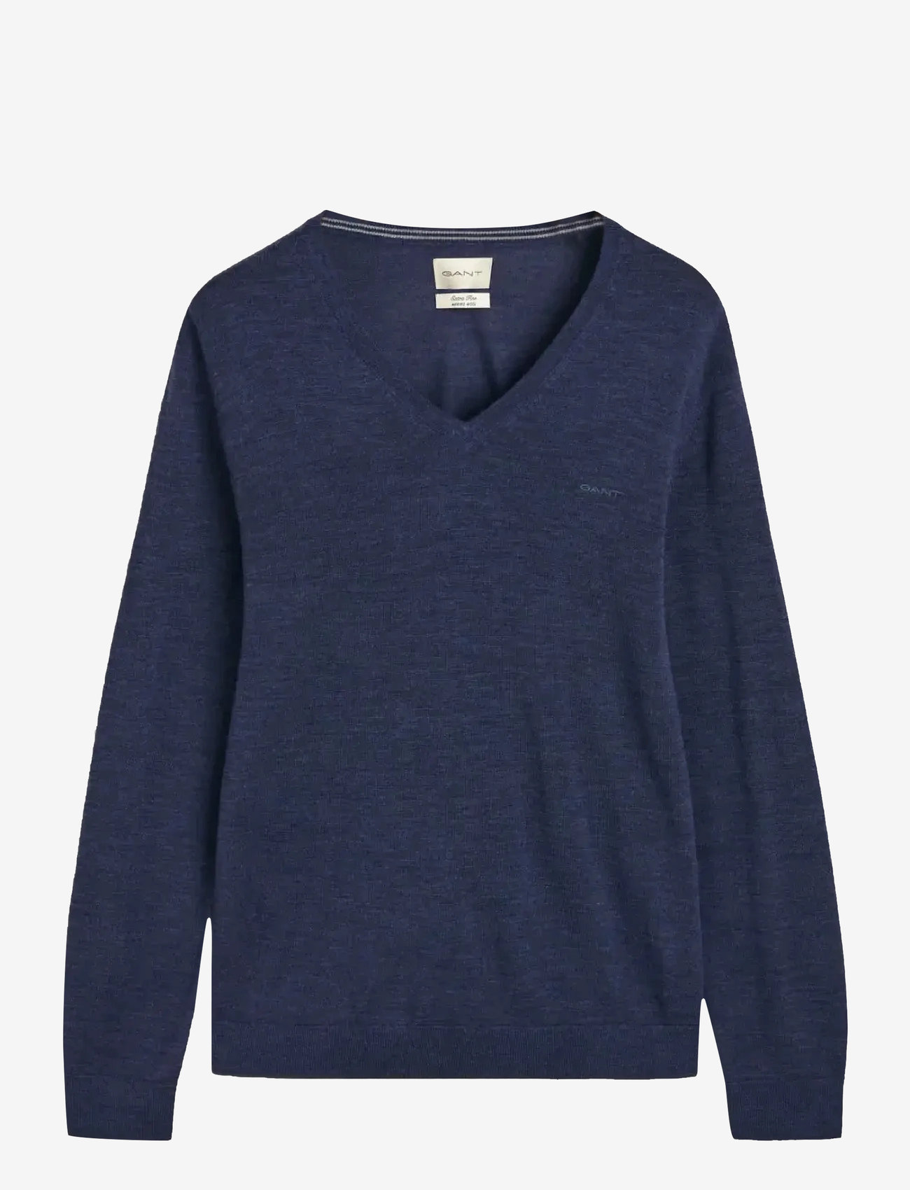 GANT - EXTRAFINE MERINO WOOL V-NECK - v-hals - marine melange - 1