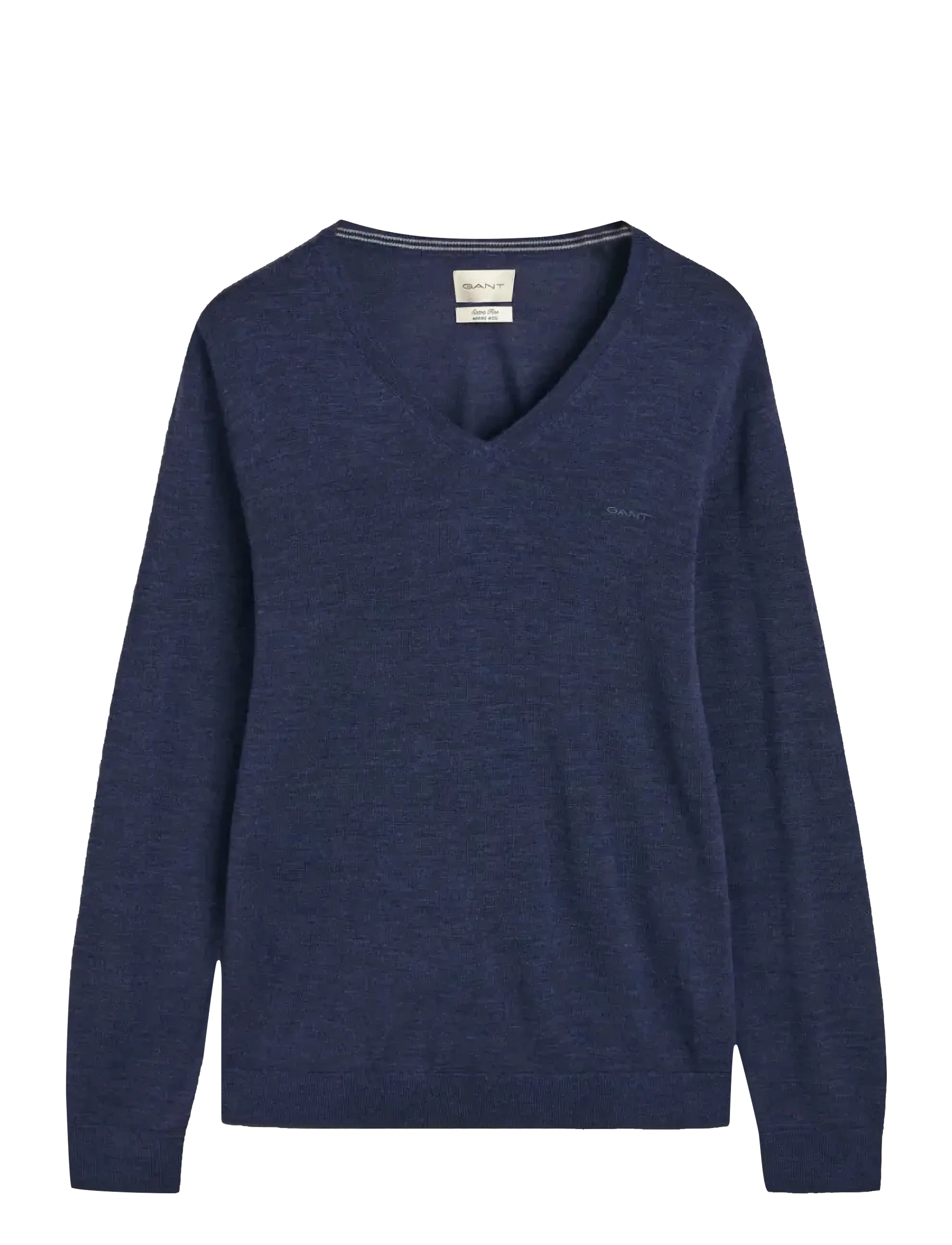 Gant EXTRAFINE MERINO WOOL V-NECK - V-hals - MARINE MELANGE / blue