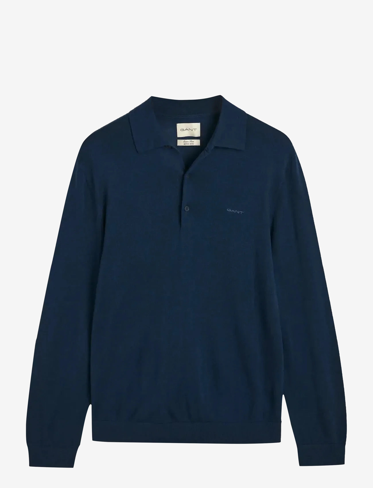 GANT - EXTRAFINE MERINO WOOL POLO - gestrickte polohemden - marine - 1