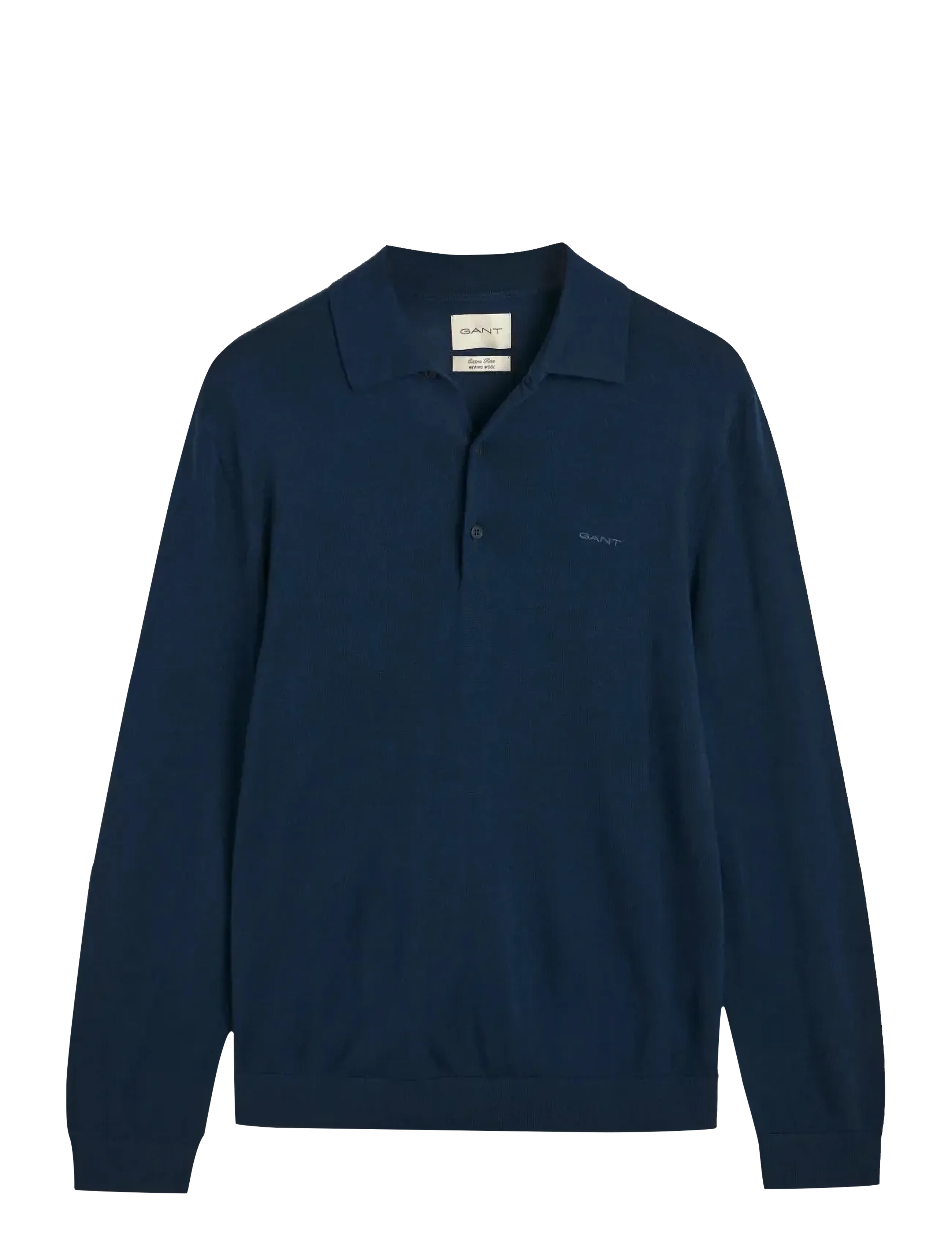 EXTRAFINE MERINO WOOL POLO - MARINE